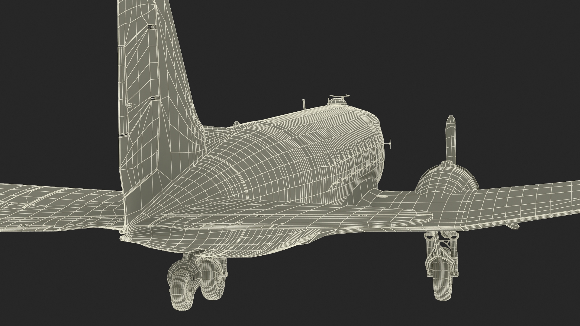 Vintage Propeller Aircraft Douglas DC-3 3D model