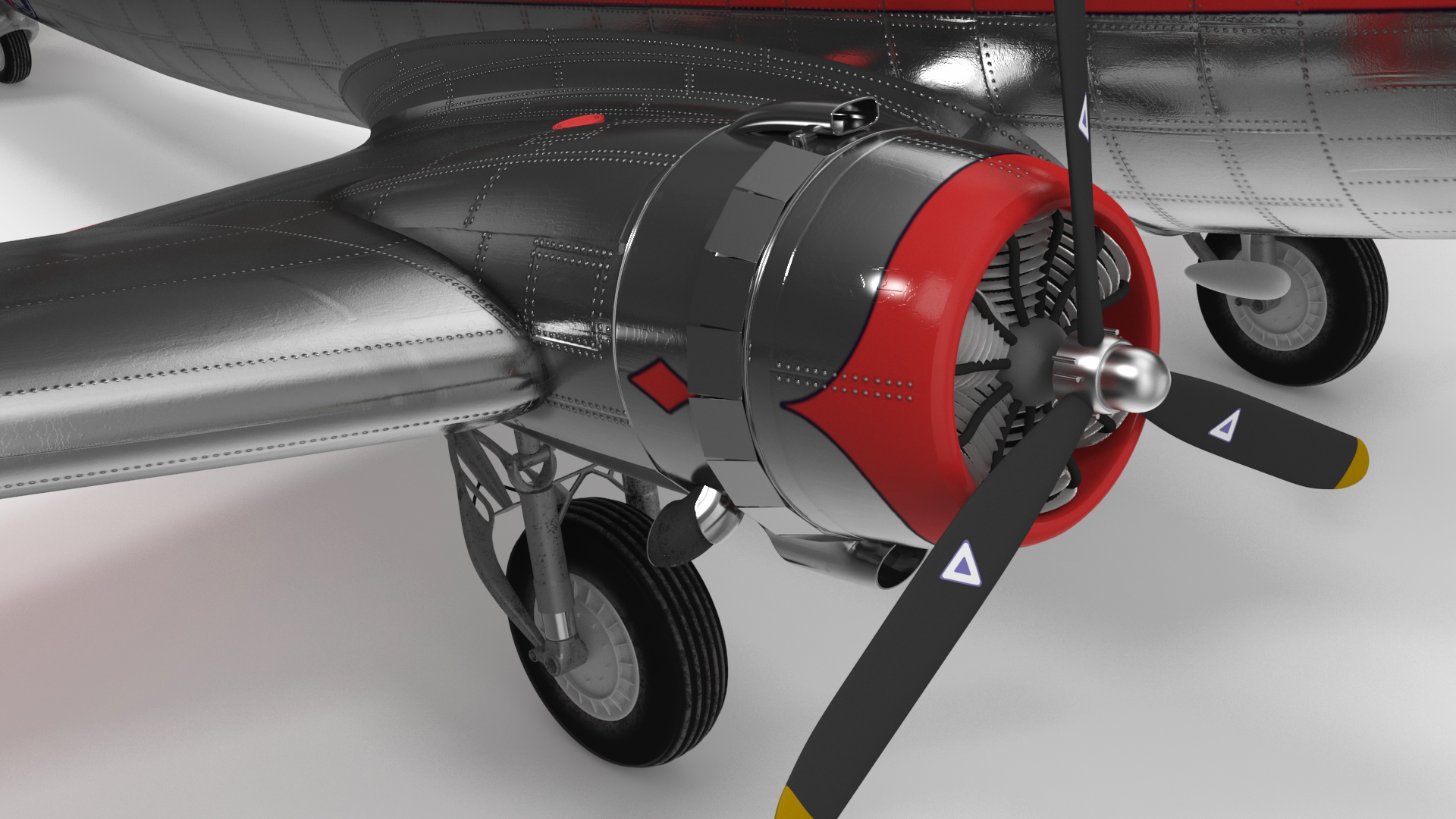 Vintage Propeller Aircraft Douglas DC-3 3D model