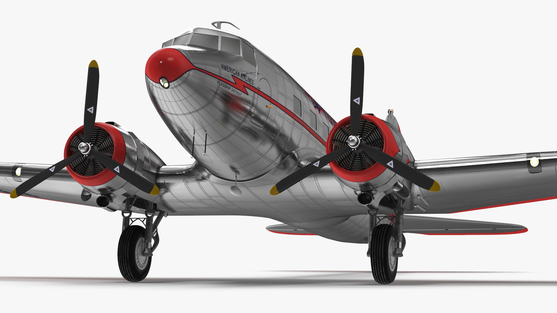Vintage Propeller Aircraft Douglas DC-3 3D model