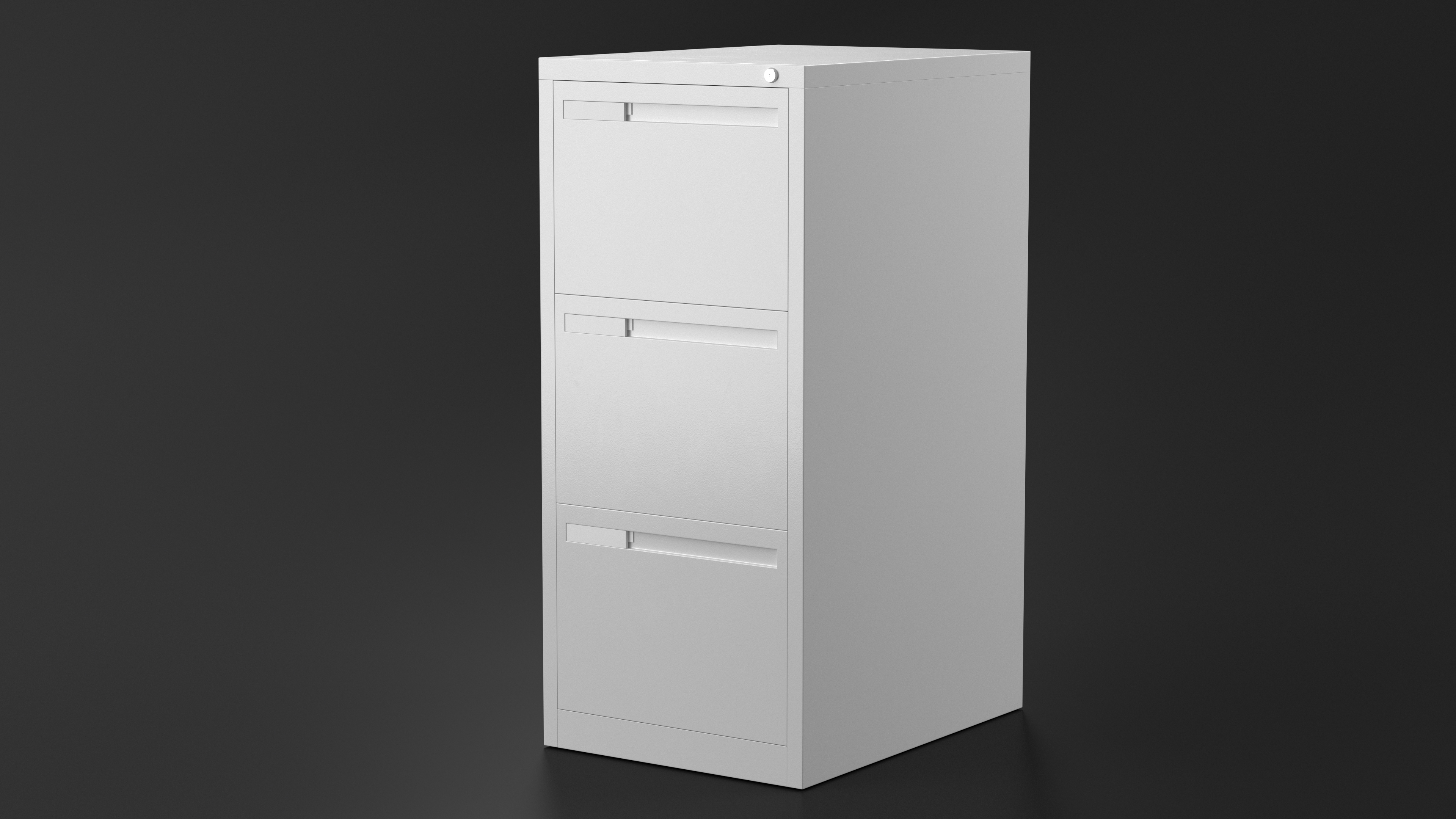 3D Filing Cabinet 3 Drawer Grey model