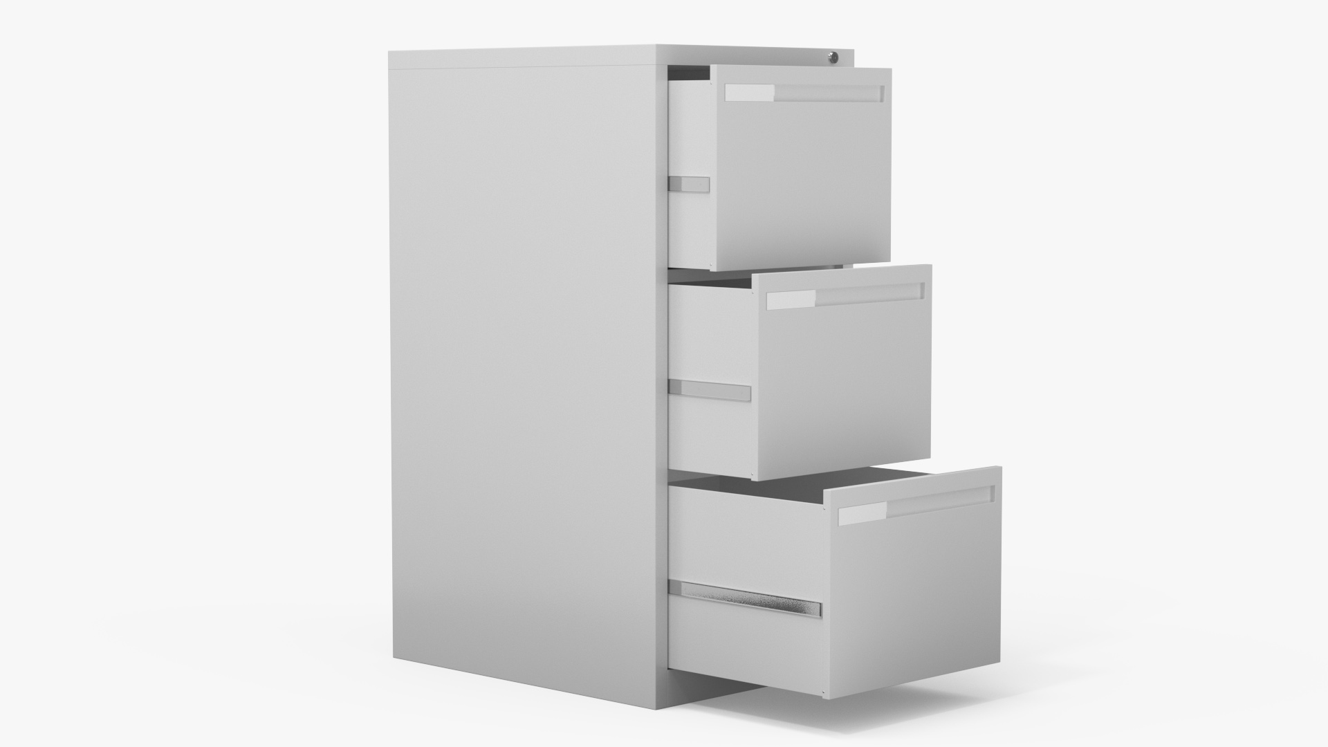 3D Filing Cabinet 3 Drawer Grey model