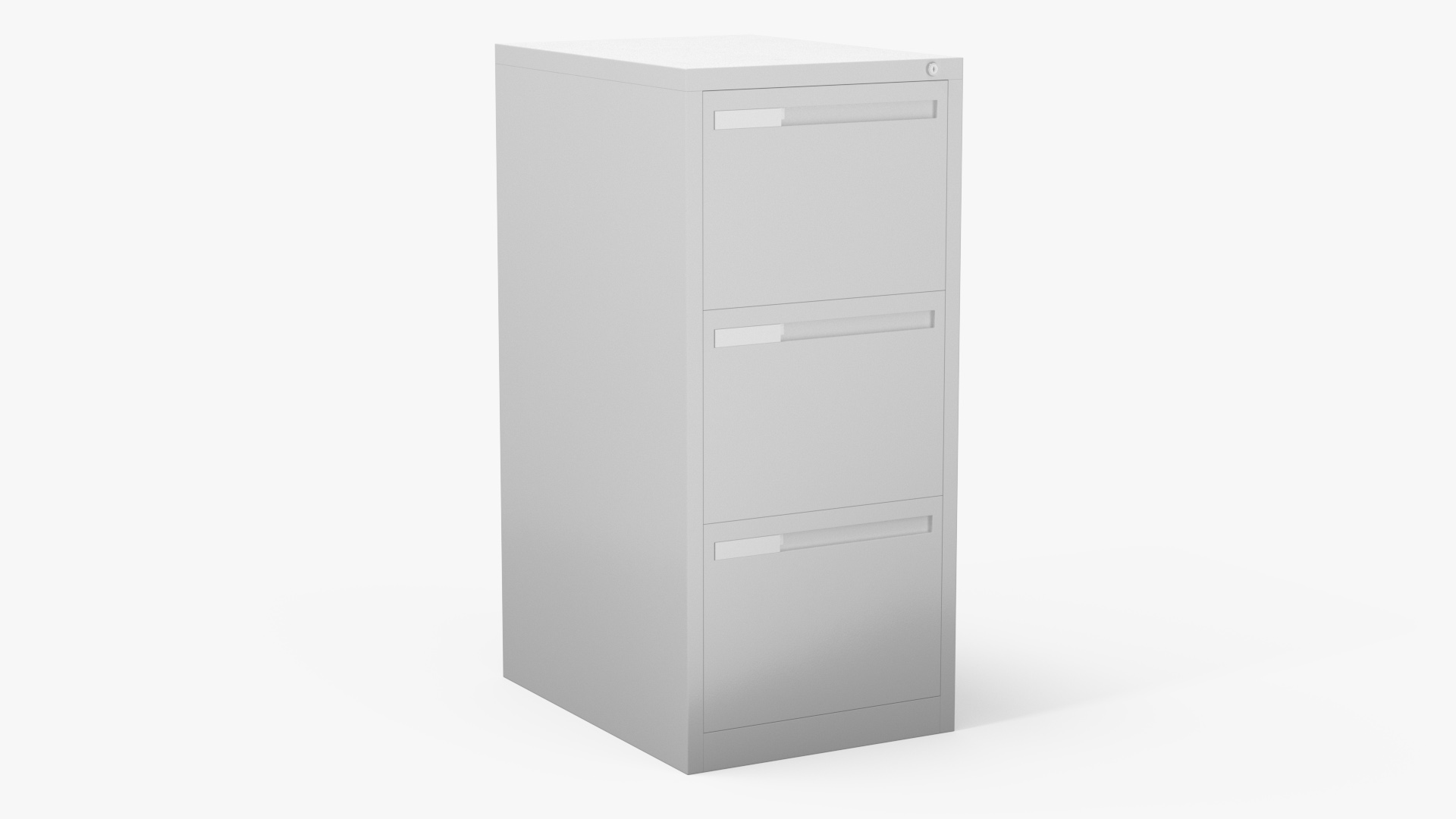 3D Filing Cabinet 3 Drawer Grey model