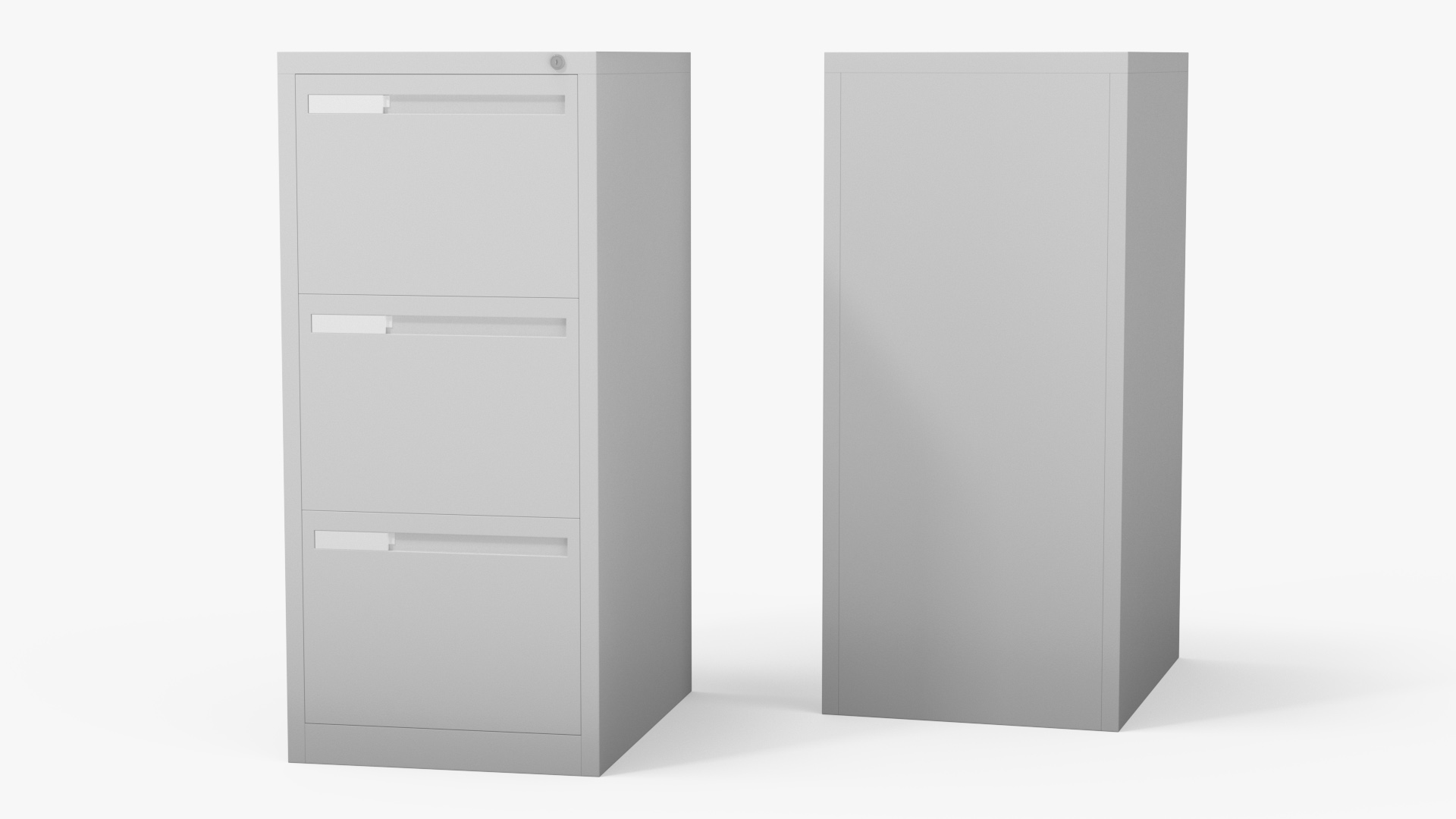 3D Filing Cabinet 3 Drawer Grey model