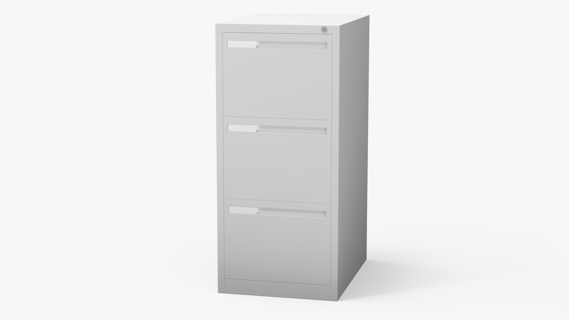 3D Filing Cabinet 3 Drawer Grey model