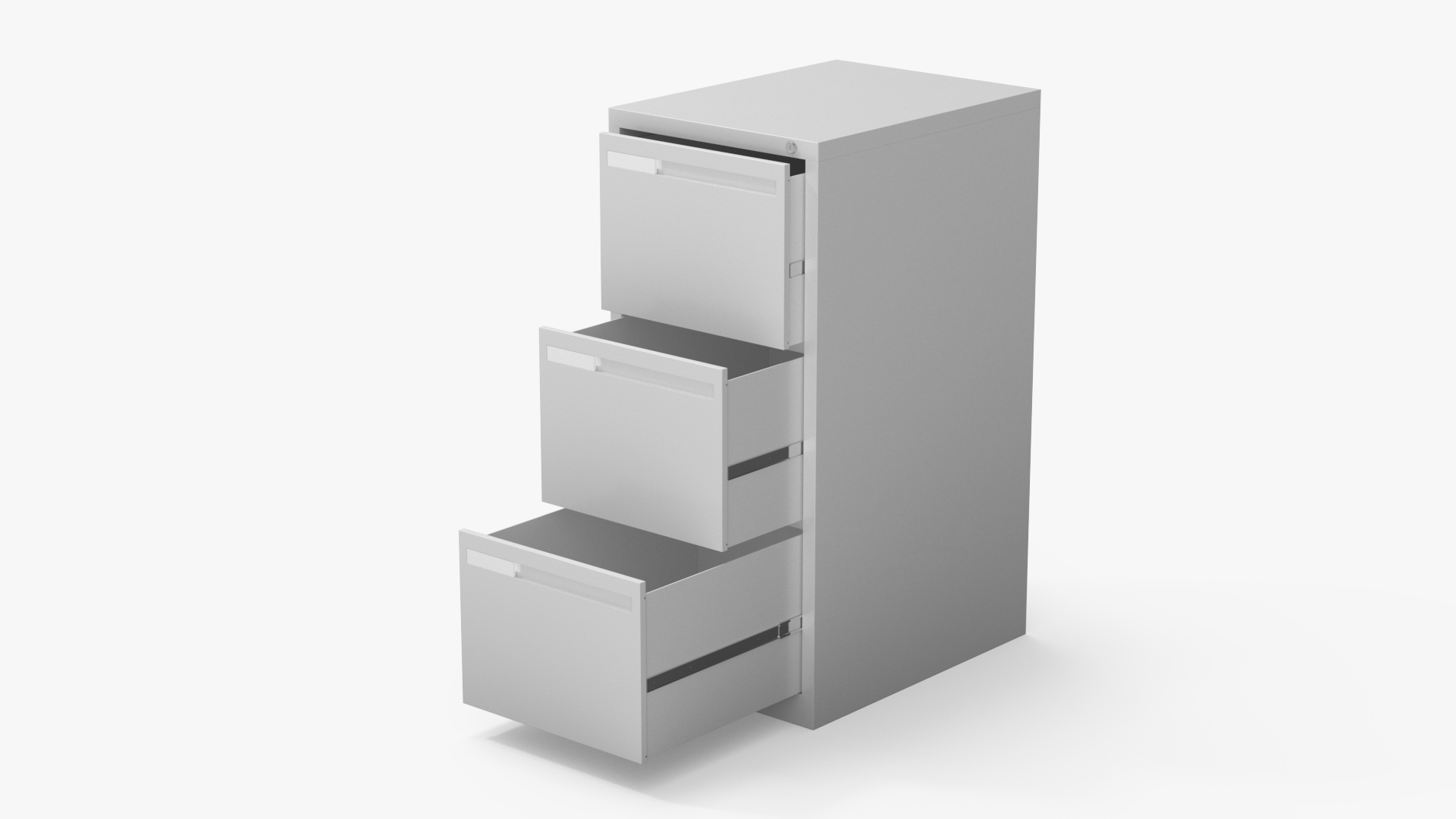 3D Filing Cabinet 3 Drawer Grey model