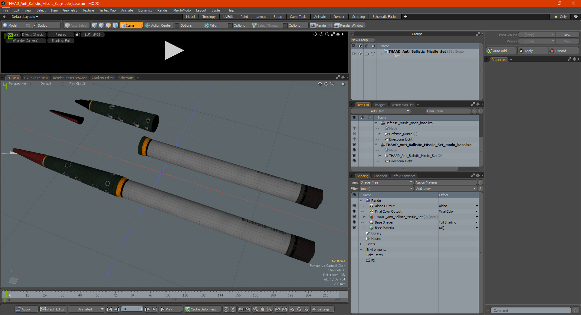 THAAD Anti Ballistic Missile Set 3D