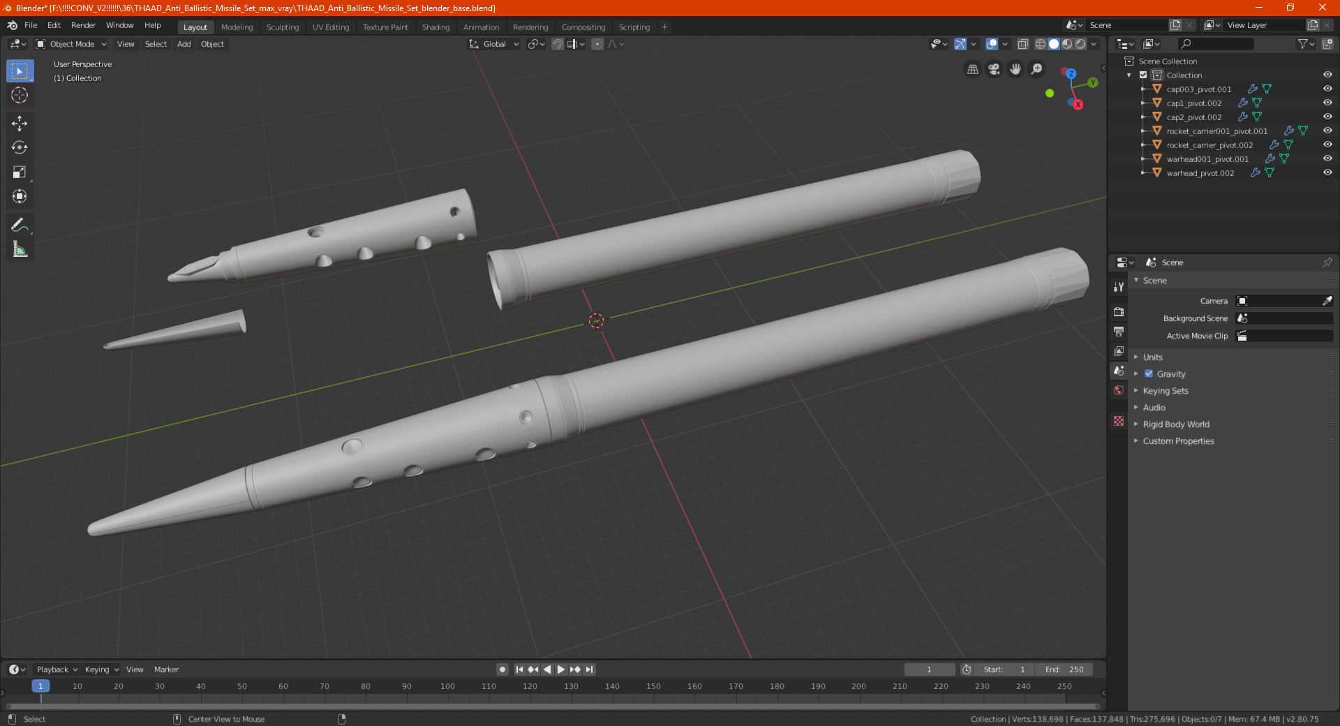 THAAD Anti Ballistic Missile Set 3D