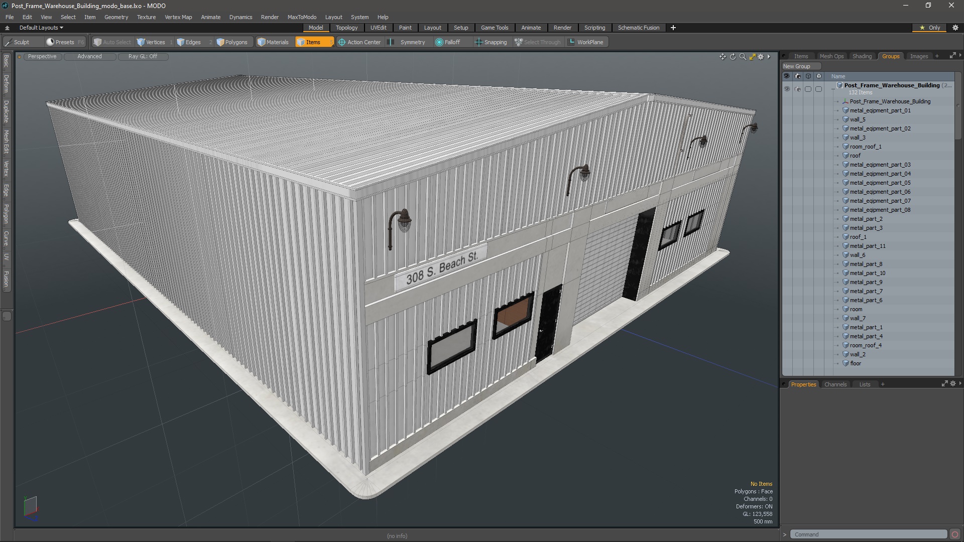 Post Frame Warehouse Building 3D model