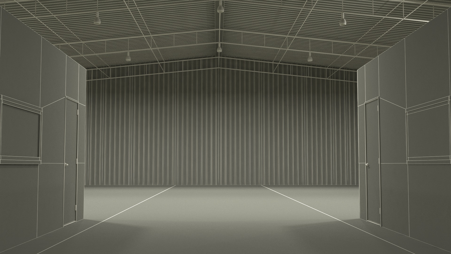 Post Frame Warehouse Building 3D model