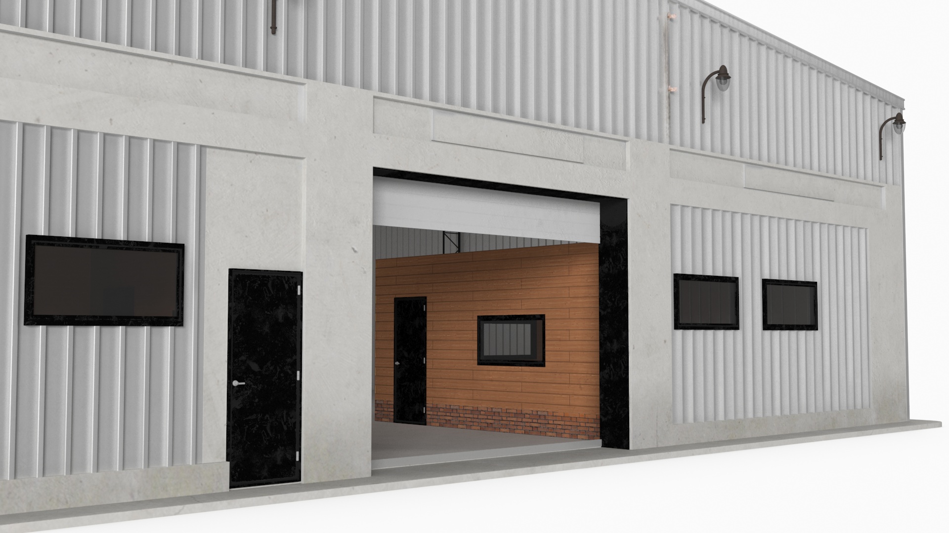 Post Frame Warehouse Building 3D model