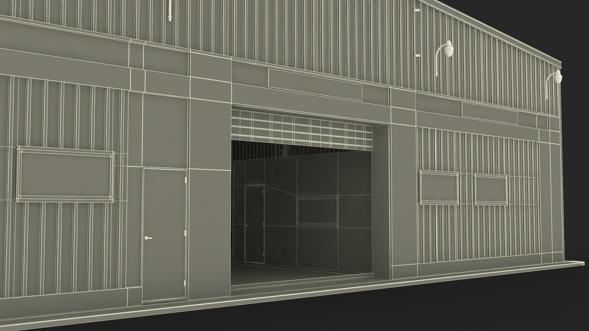 Post Frame Warehouse Building 3D model