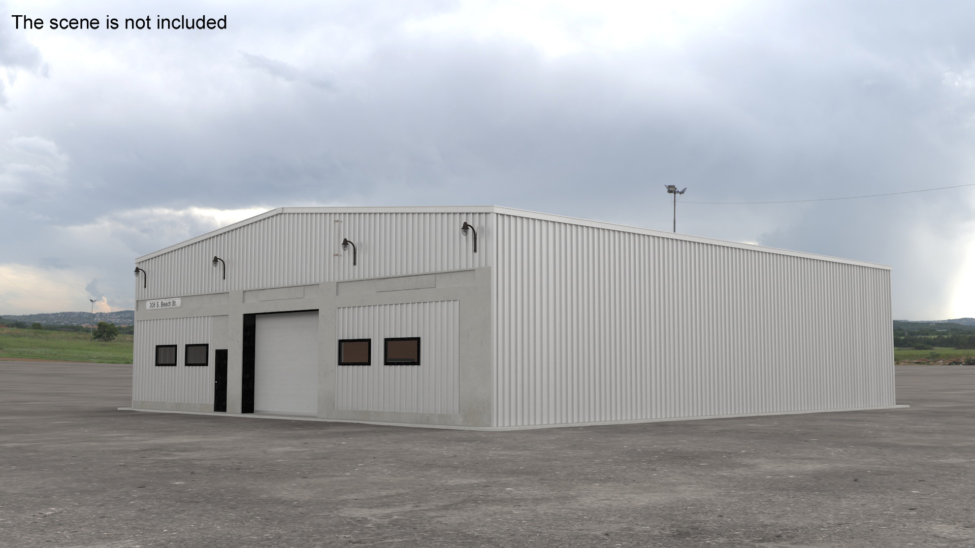 Post Frame Warehouse Building 3D model
