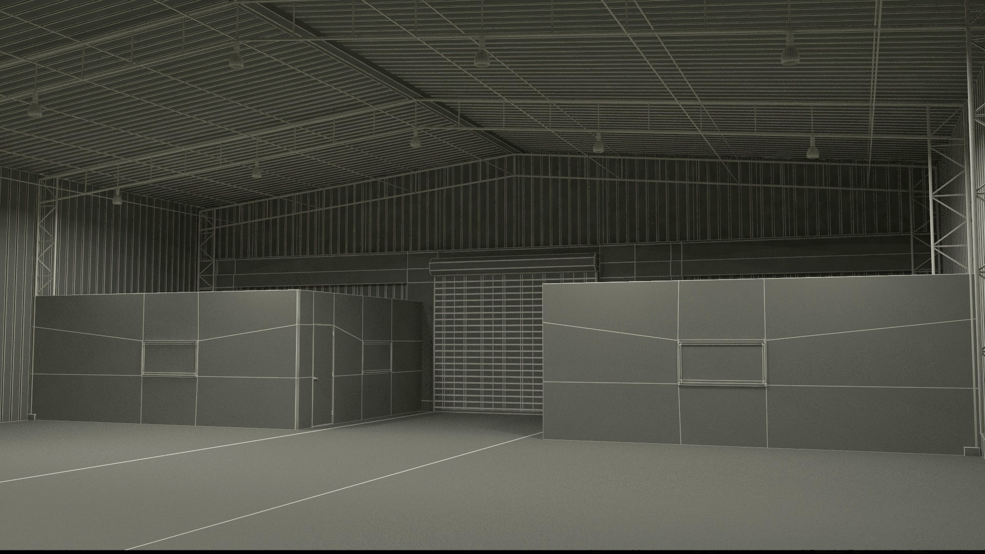 Post Frame Warehouse Building 3D model