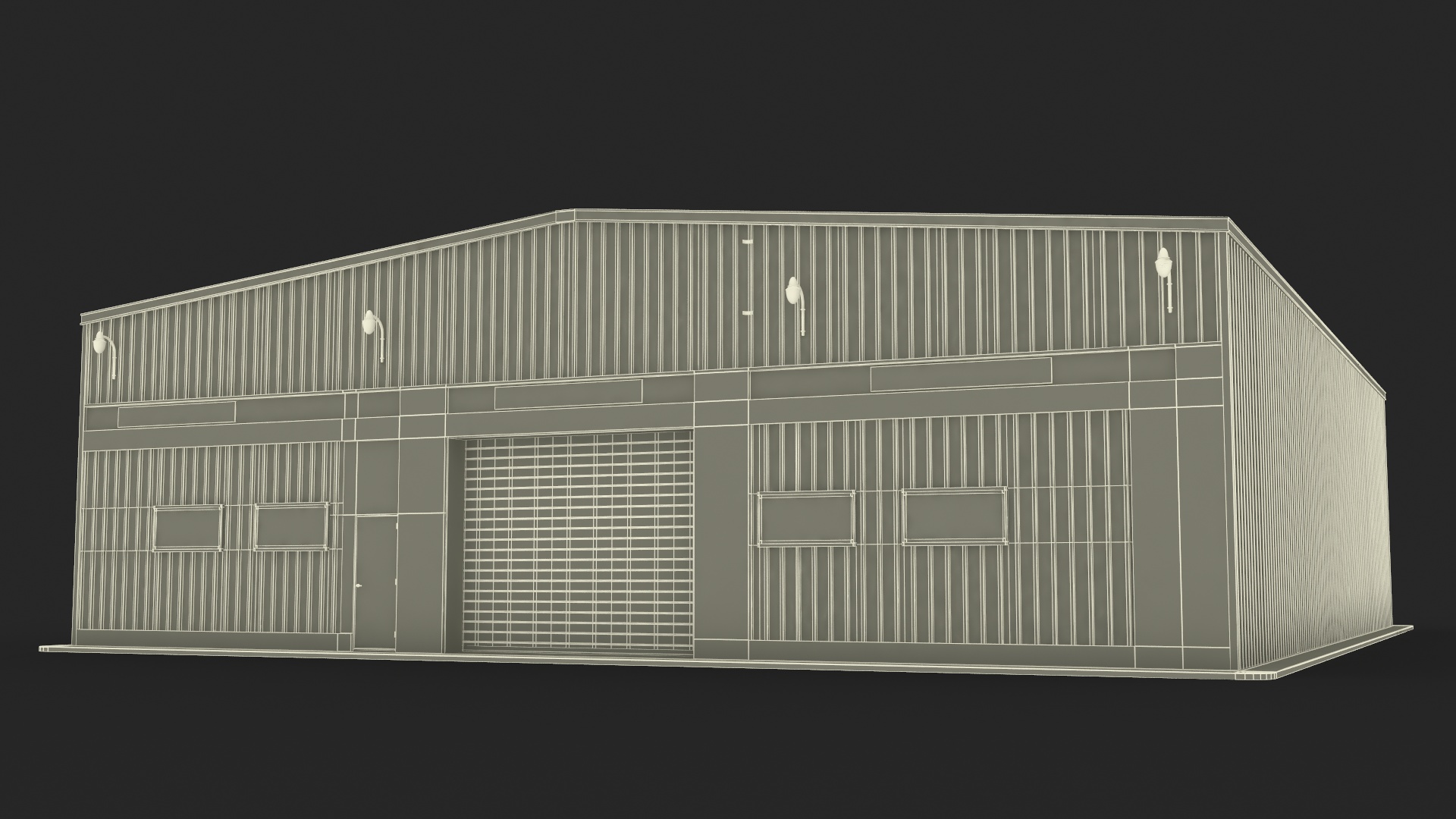 Post Frame Warehouse Building 3D model