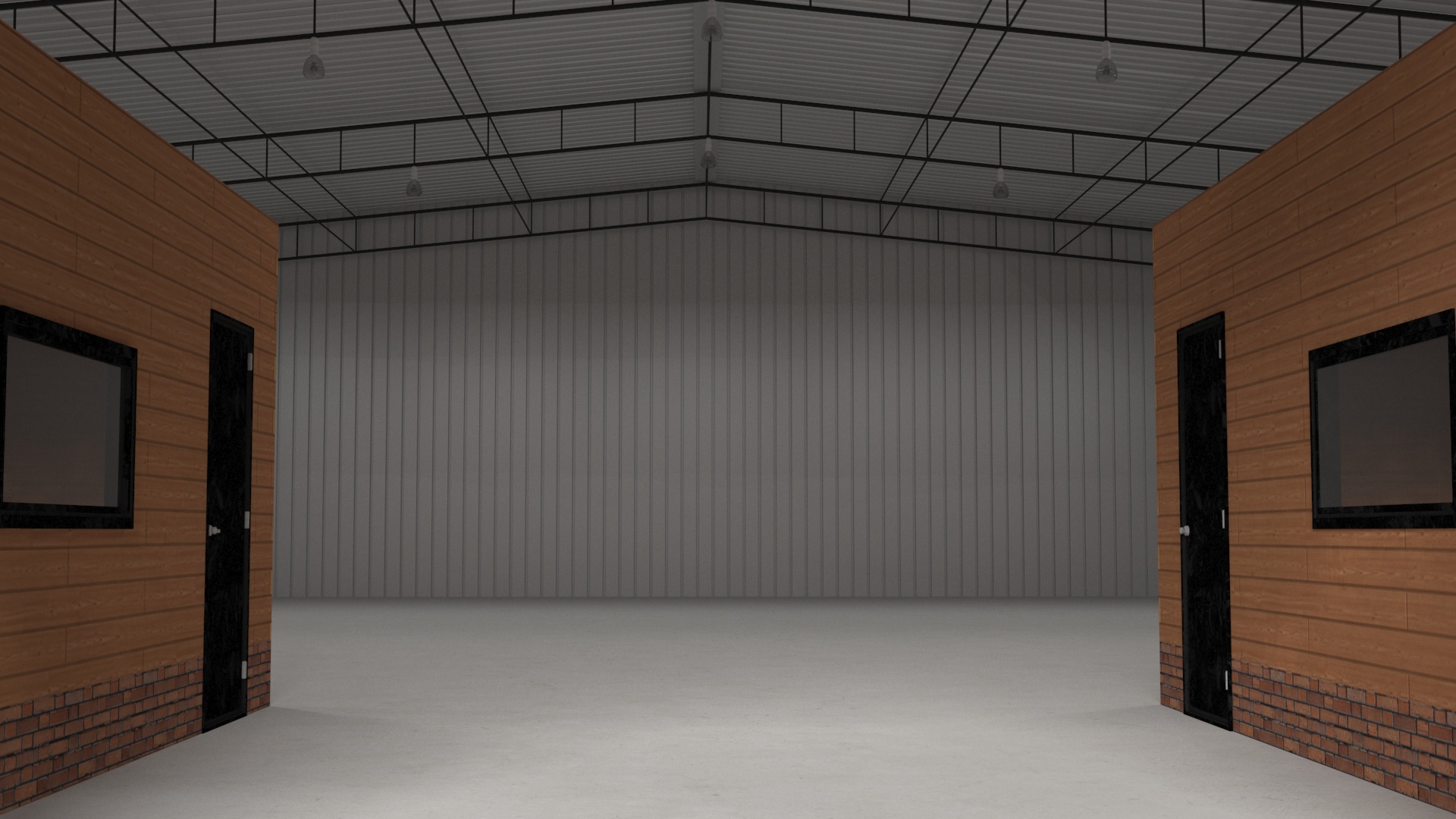 Post Frame Warehouse Building 3D model