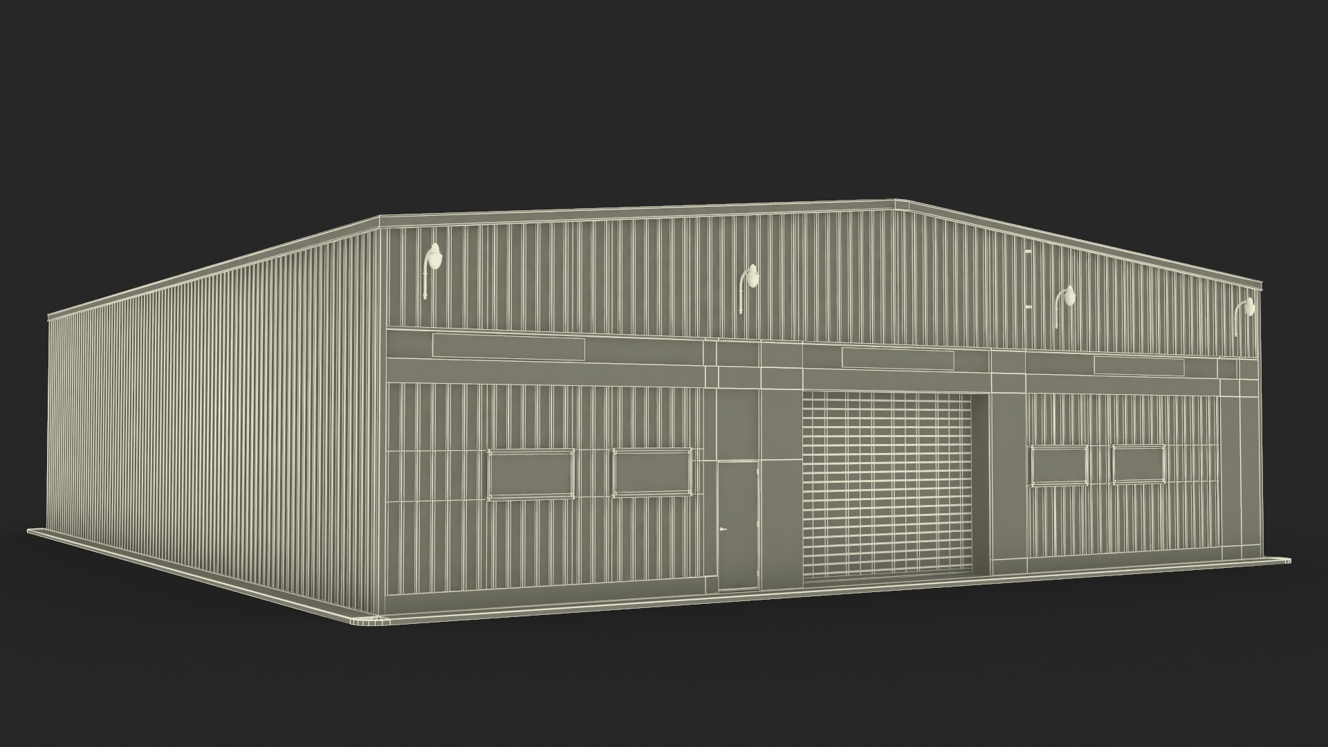 Post Frame Warehouse Building 3D model