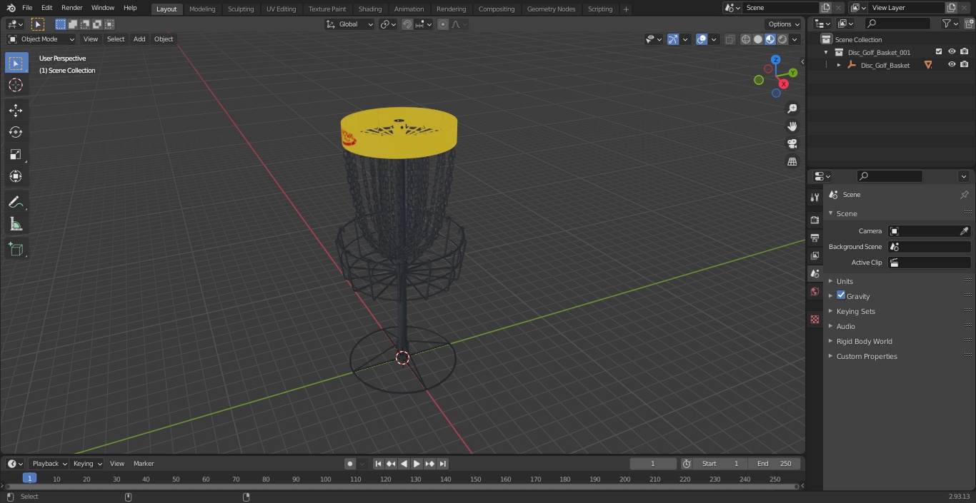 3D Disc Golf Basket