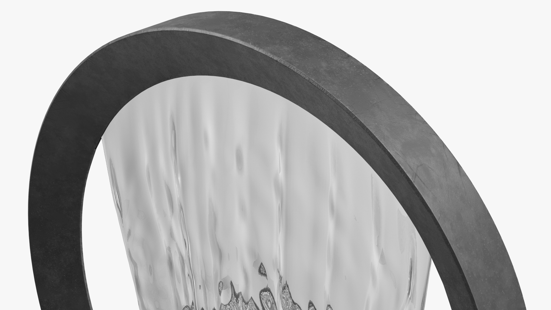 3D Park Fountain with White Pebble