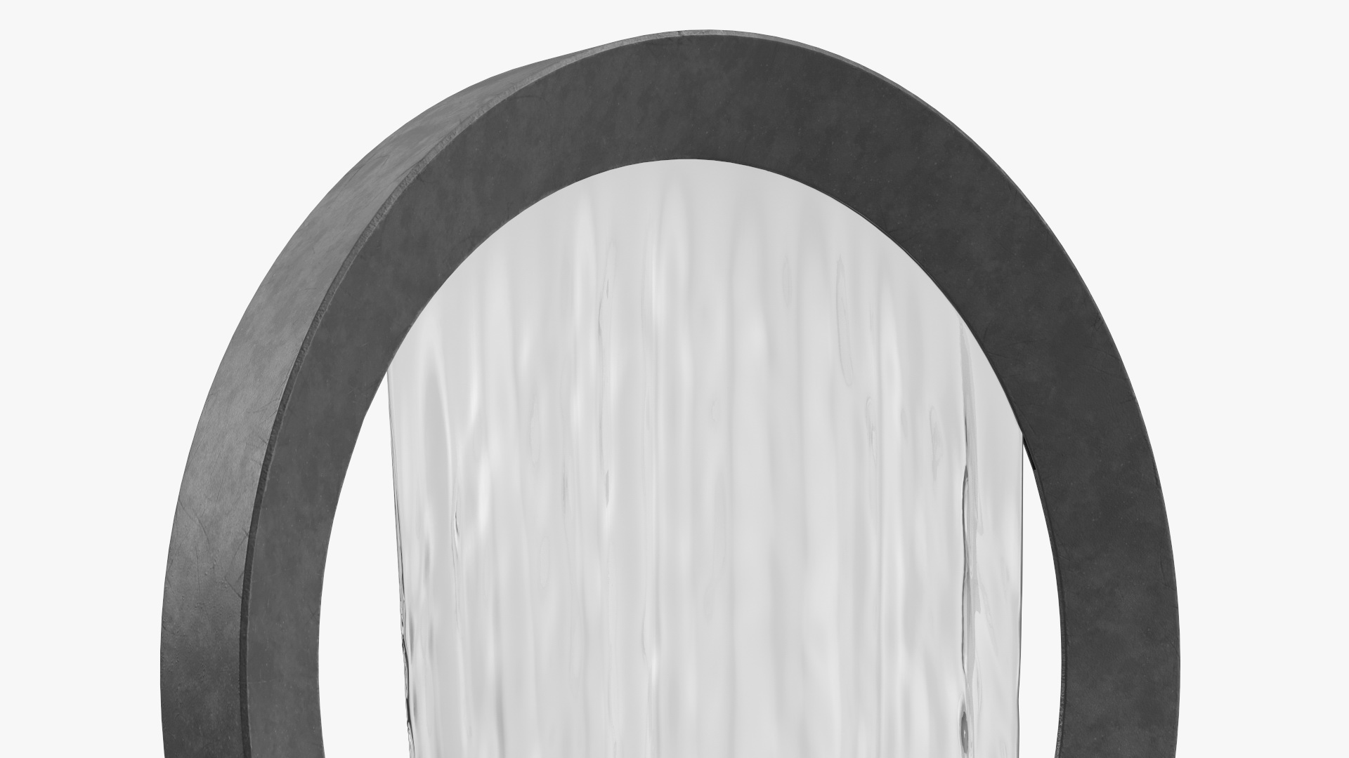 3D Park Fountain with White Pebble