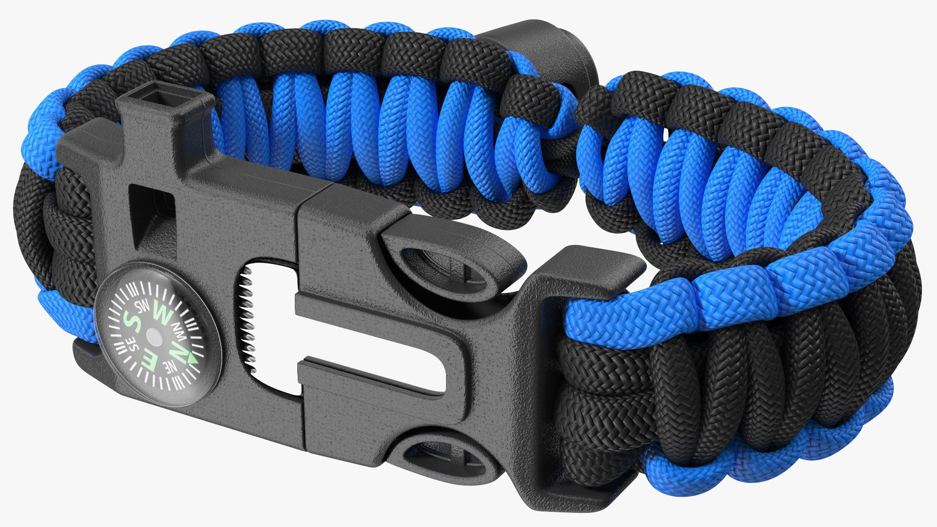 3D Paracord Survival Bracelet Blue