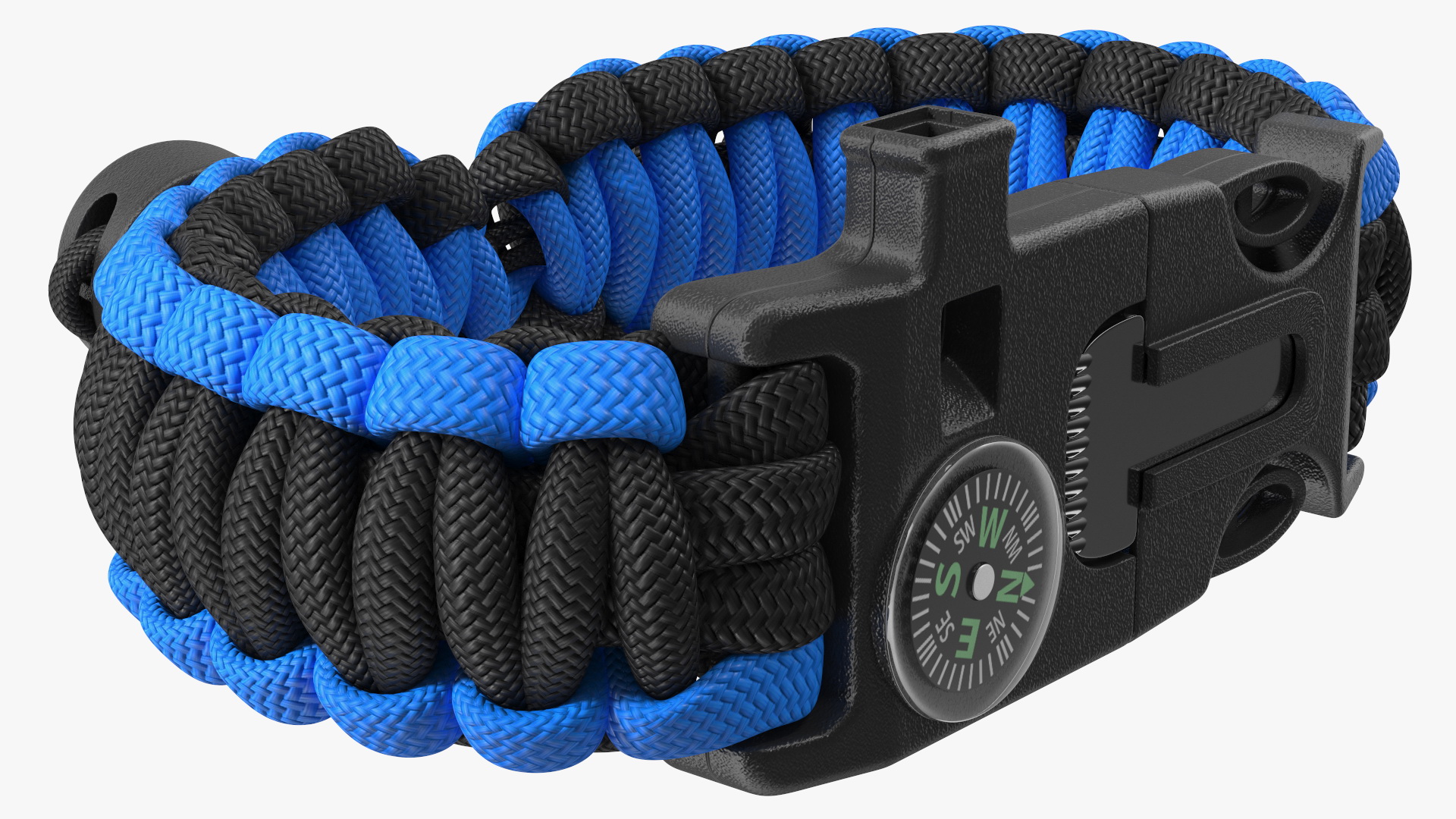 3D Paracord Survival Bracelet Blue
