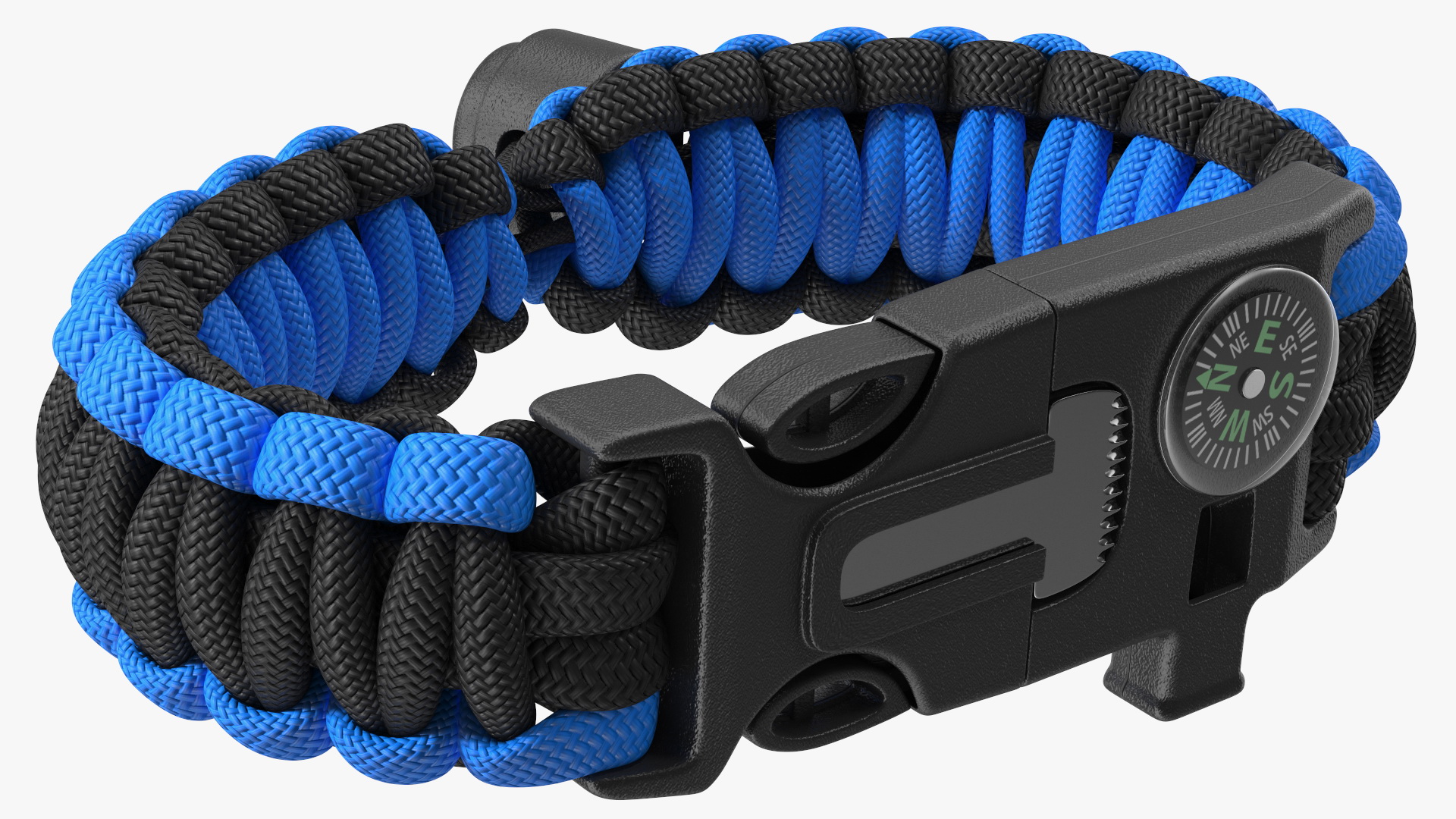 3D Paracord Survival Bracelet Blue