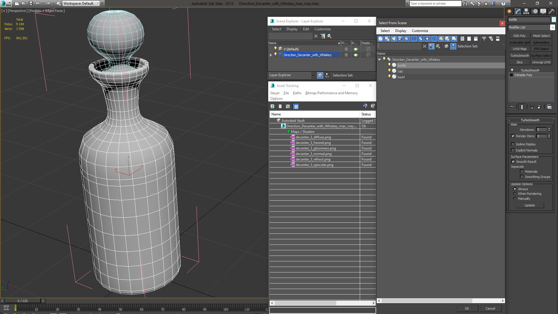 3D Direction Decanter with Whiskey