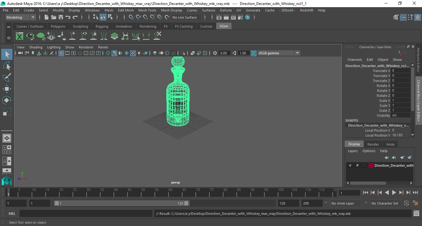 3D Direction Decanter with Whiskey
