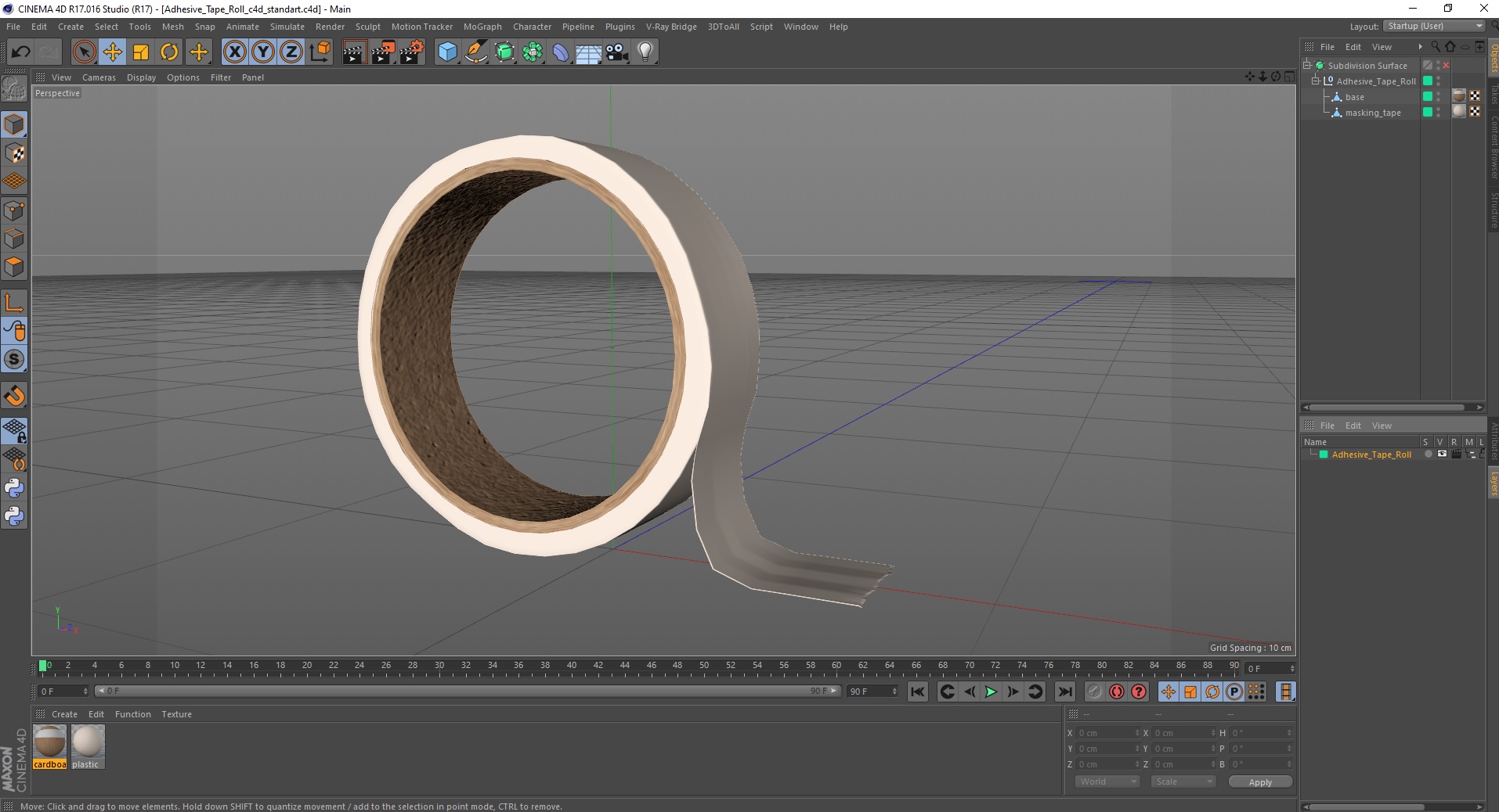 3D Adhesive Tape Roll model