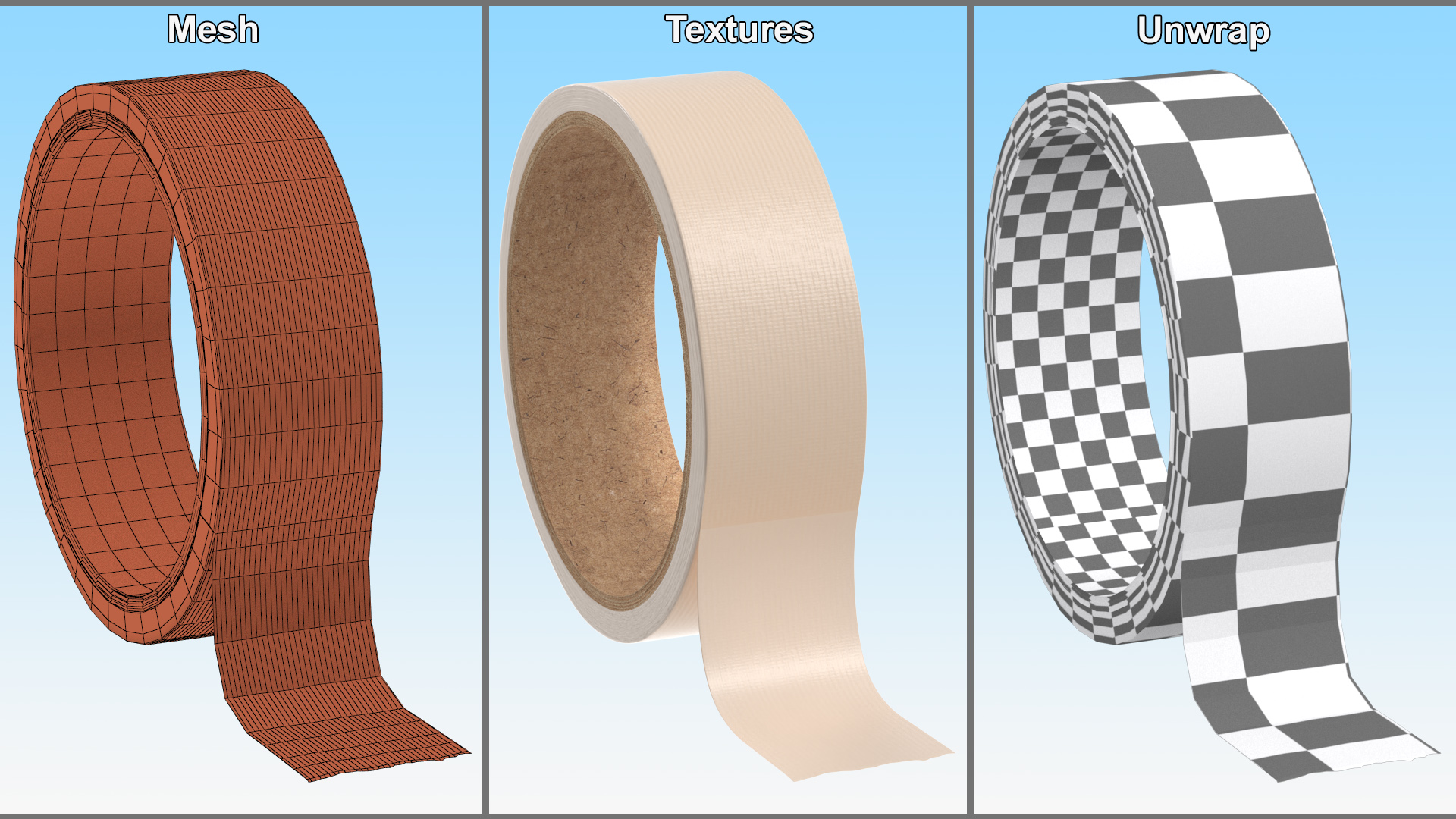 3D Adhesive Tape Roll model