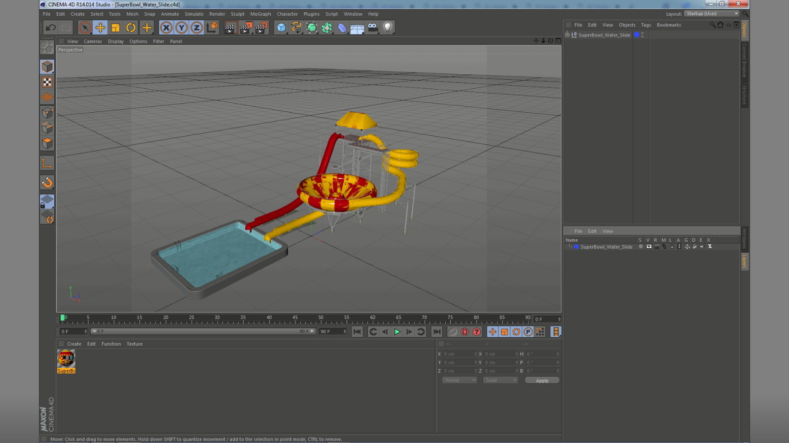 3D SuperBowl Water Slide