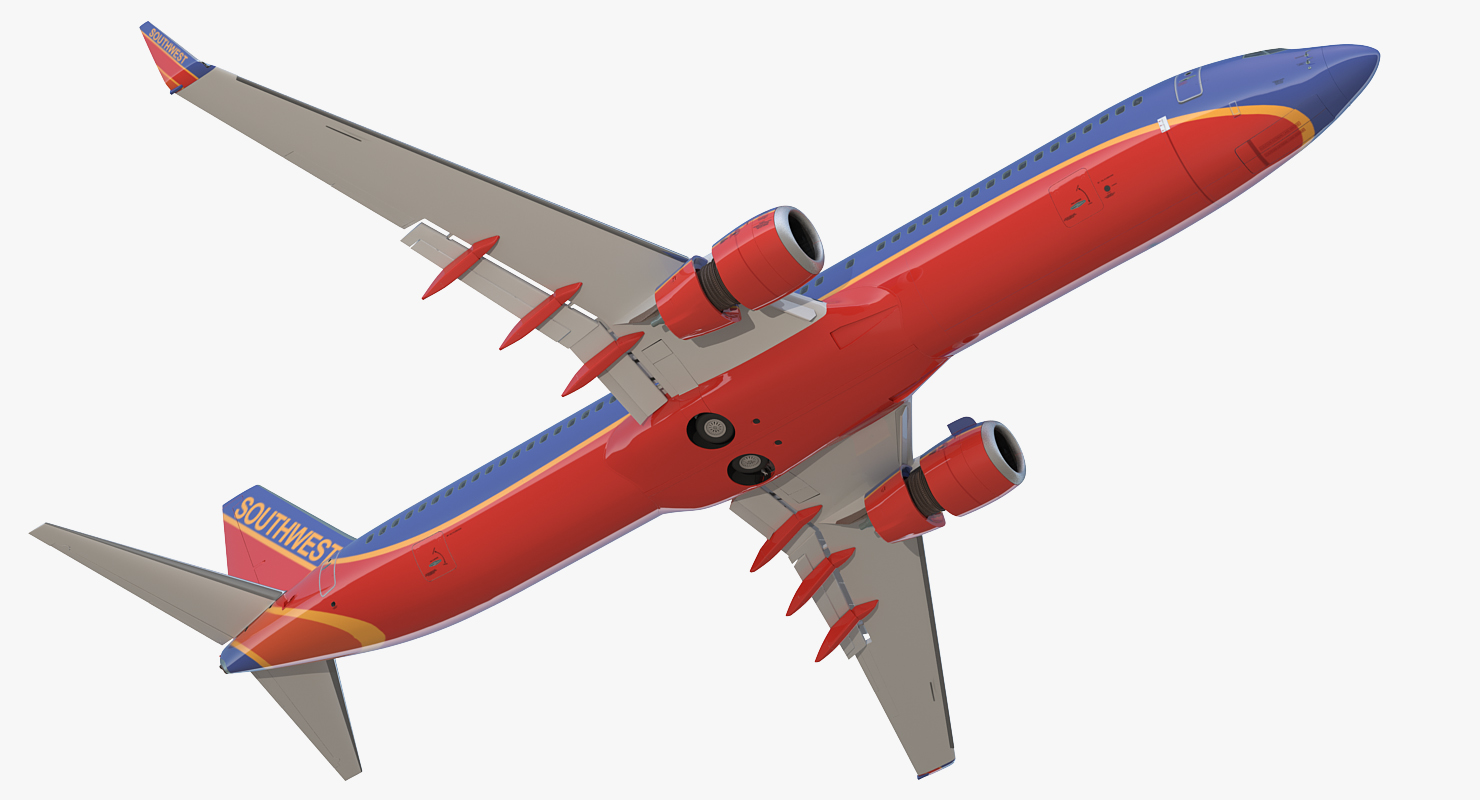 Boeing 737 900 ER Southwest Airlines with Cabin Rigged 3D model