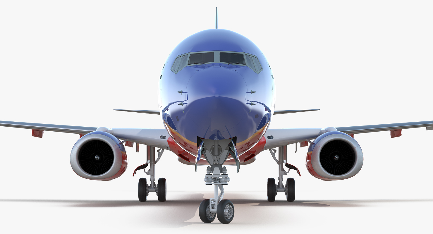 Boeing 737 900 ER Southwest Airlines with Cabin Rigged 3D model