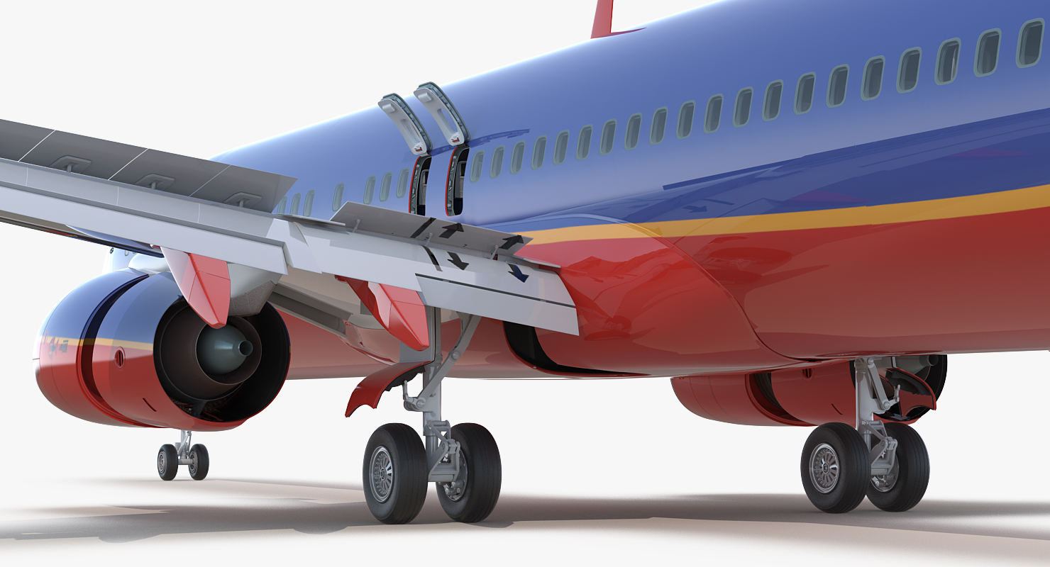Boeing 737 900 ER Southwest Airlines with Cabin Rigged 3D model