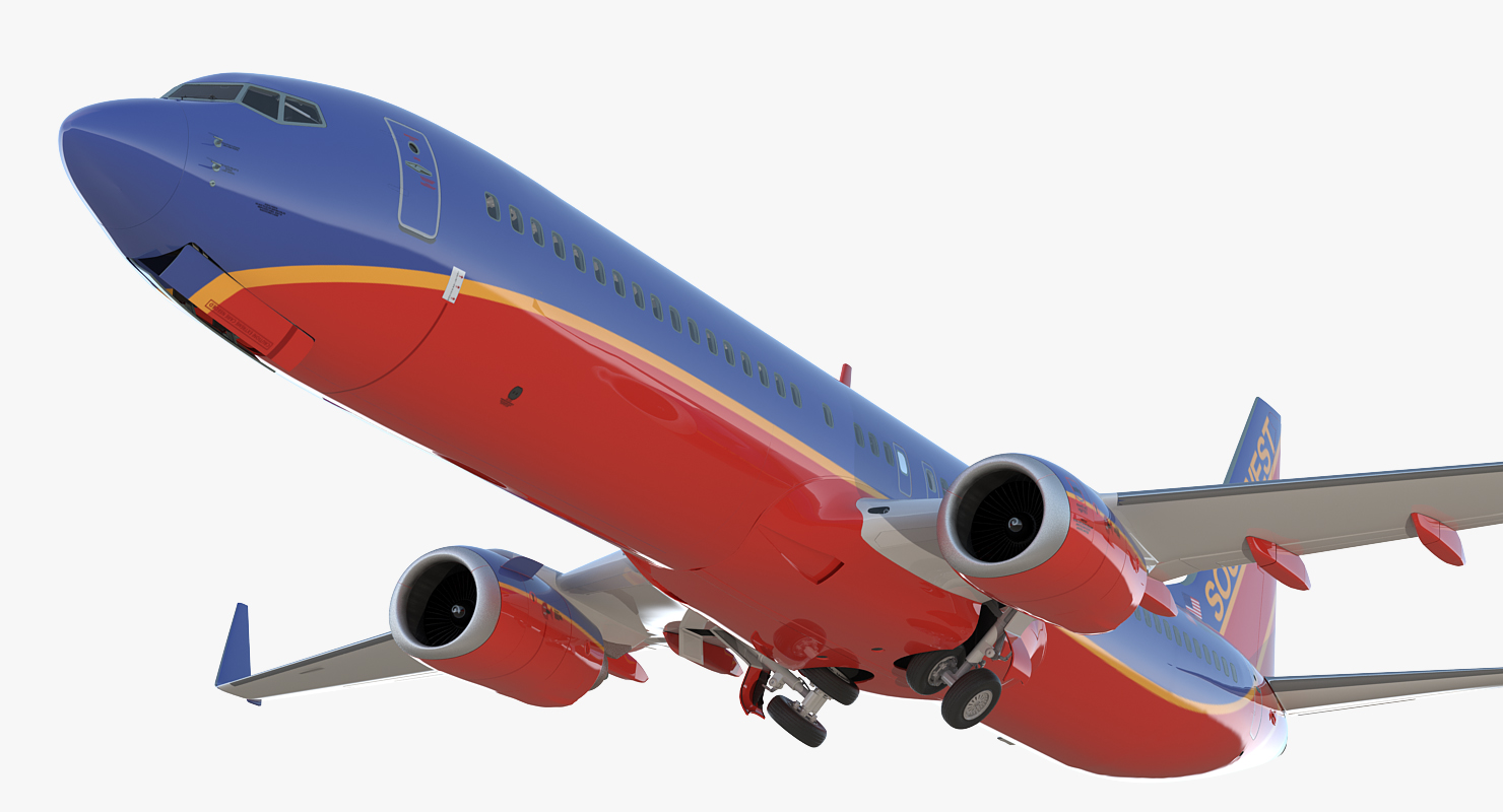 Boeing 737 900 ER Southwest Airlines with Cabin Rigged 3D model