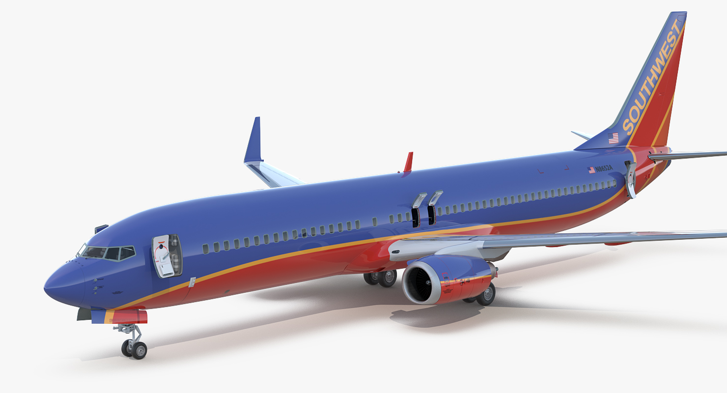 Boeing 737 900 ER Southwest Airlines with Cabin Rigged 3D model
