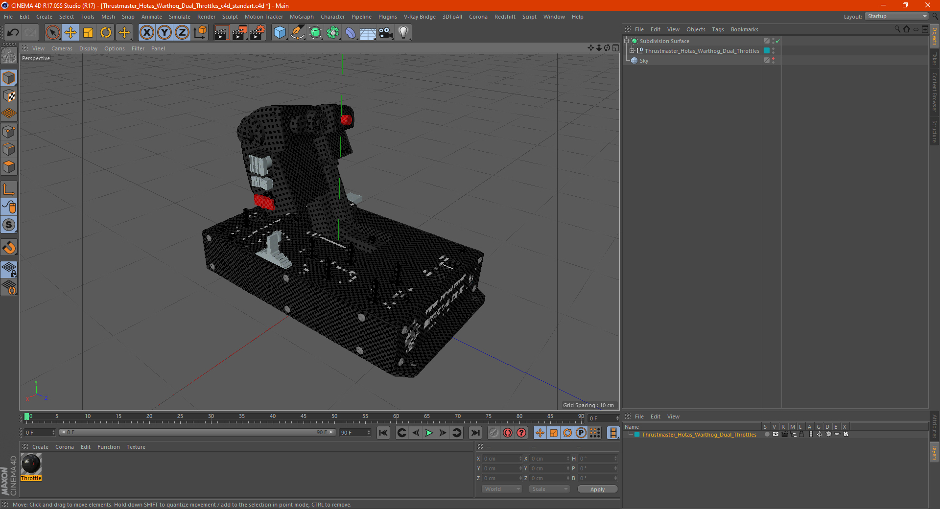 3D Thrustmaster Hotas Warthog Dual Throttles