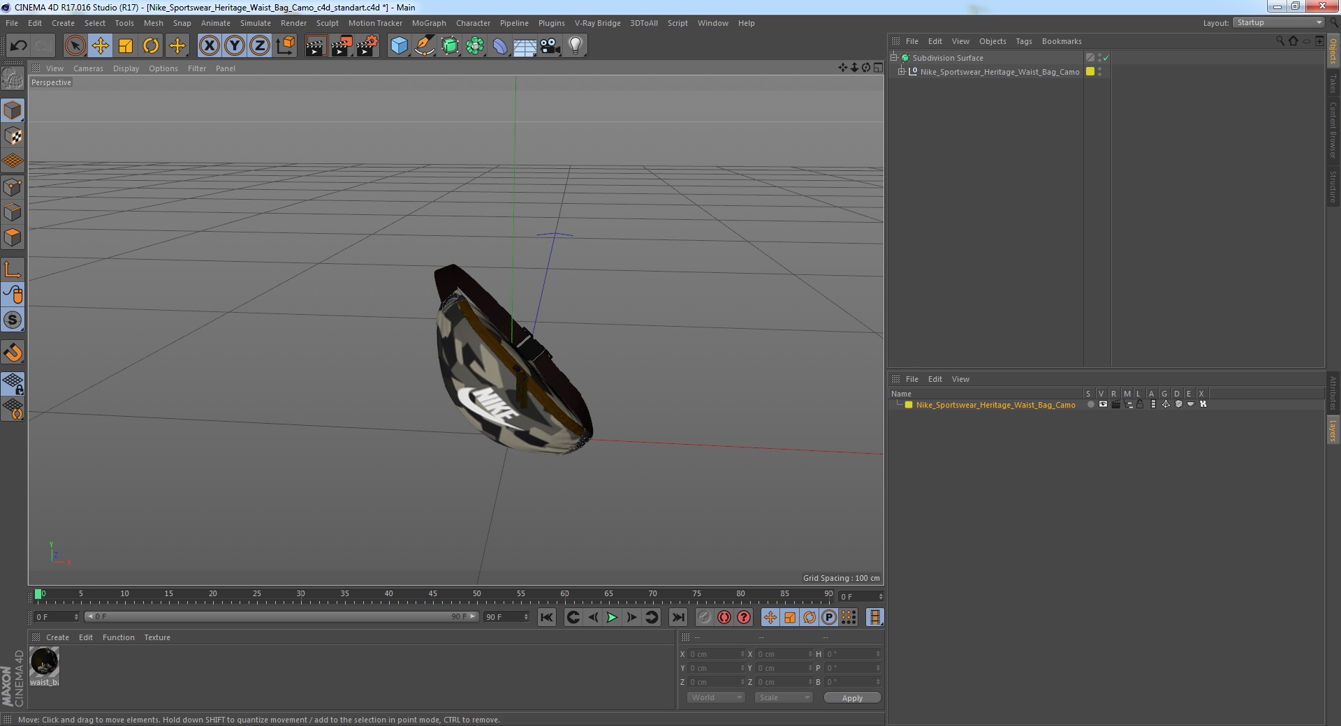 Nike Sportswear Heritage Waist Bag Camo 3D model