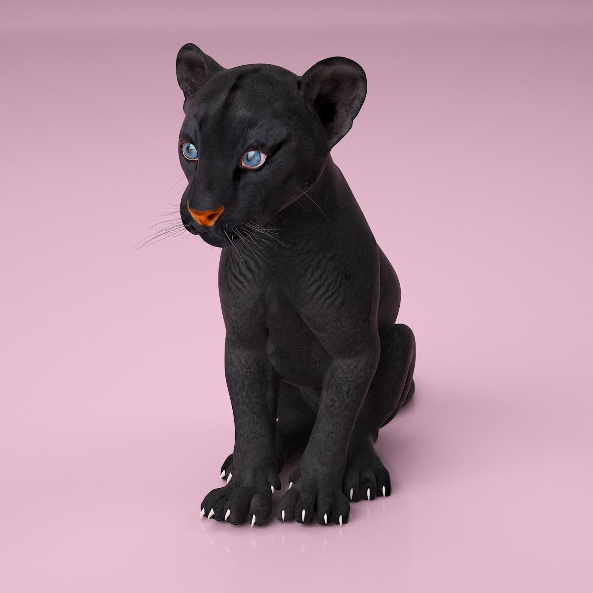Black Panther Cub Rigged 3D model