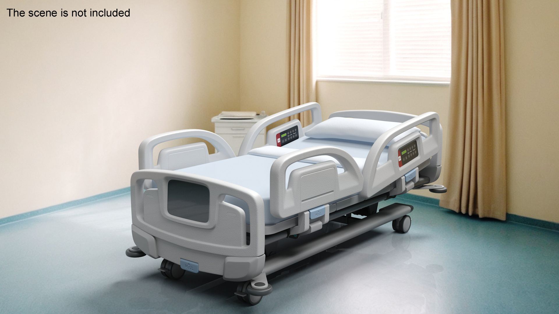 Smart Hospital Bed Off State Rigged for Maya 3D model