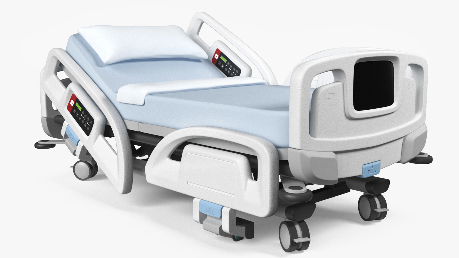 Smart Hospital Bed Off State Rigged for Maya 3D model