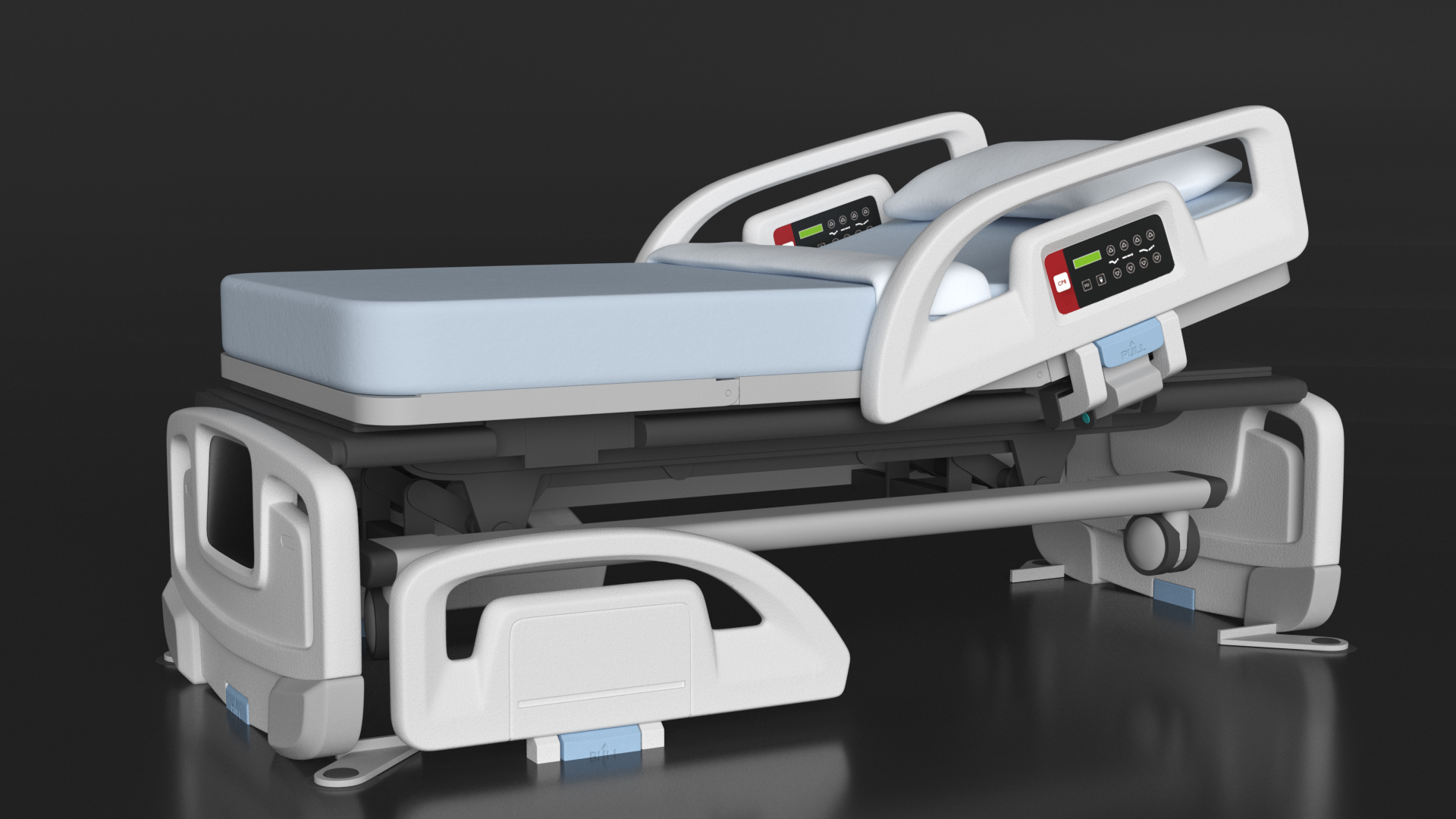Smart Hospital Bed Off State Rigged for Maya 3D model