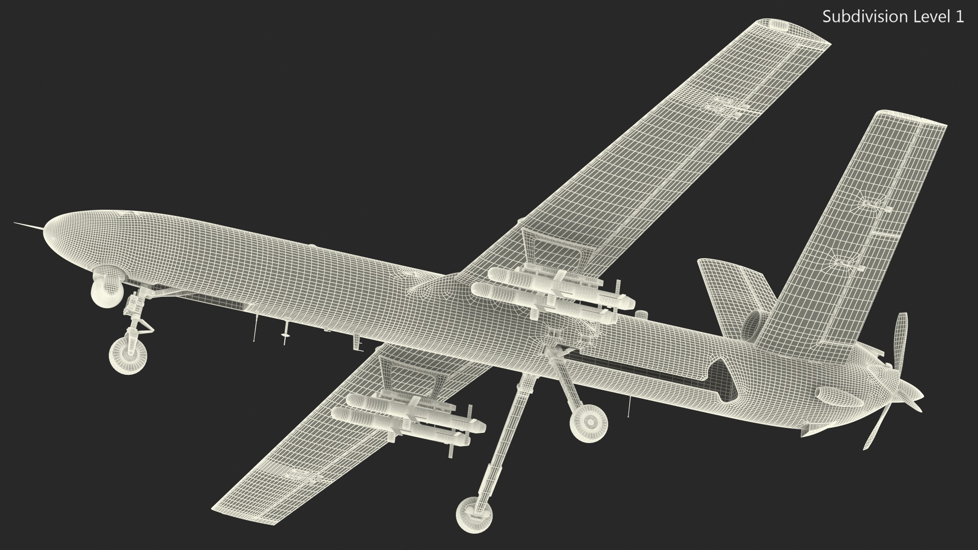 3D model Shahed 129 Iran Combat Drone Rigged