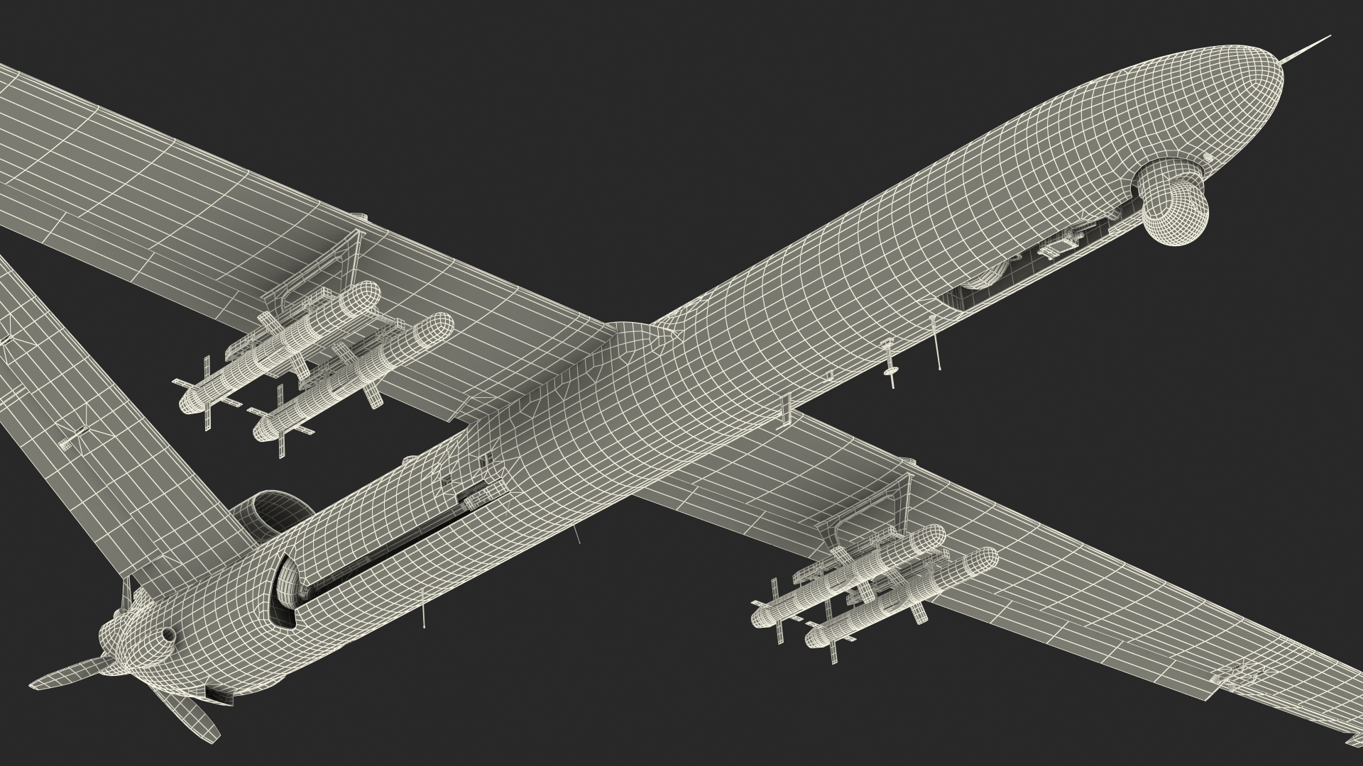 3D model Shahed 129 Iran Combat Drone Rigged