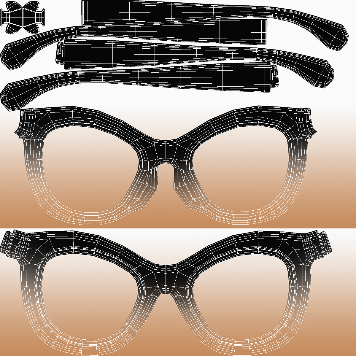 Chanel Butterfly Pearl Polarized Sunglasses Brown 3D model