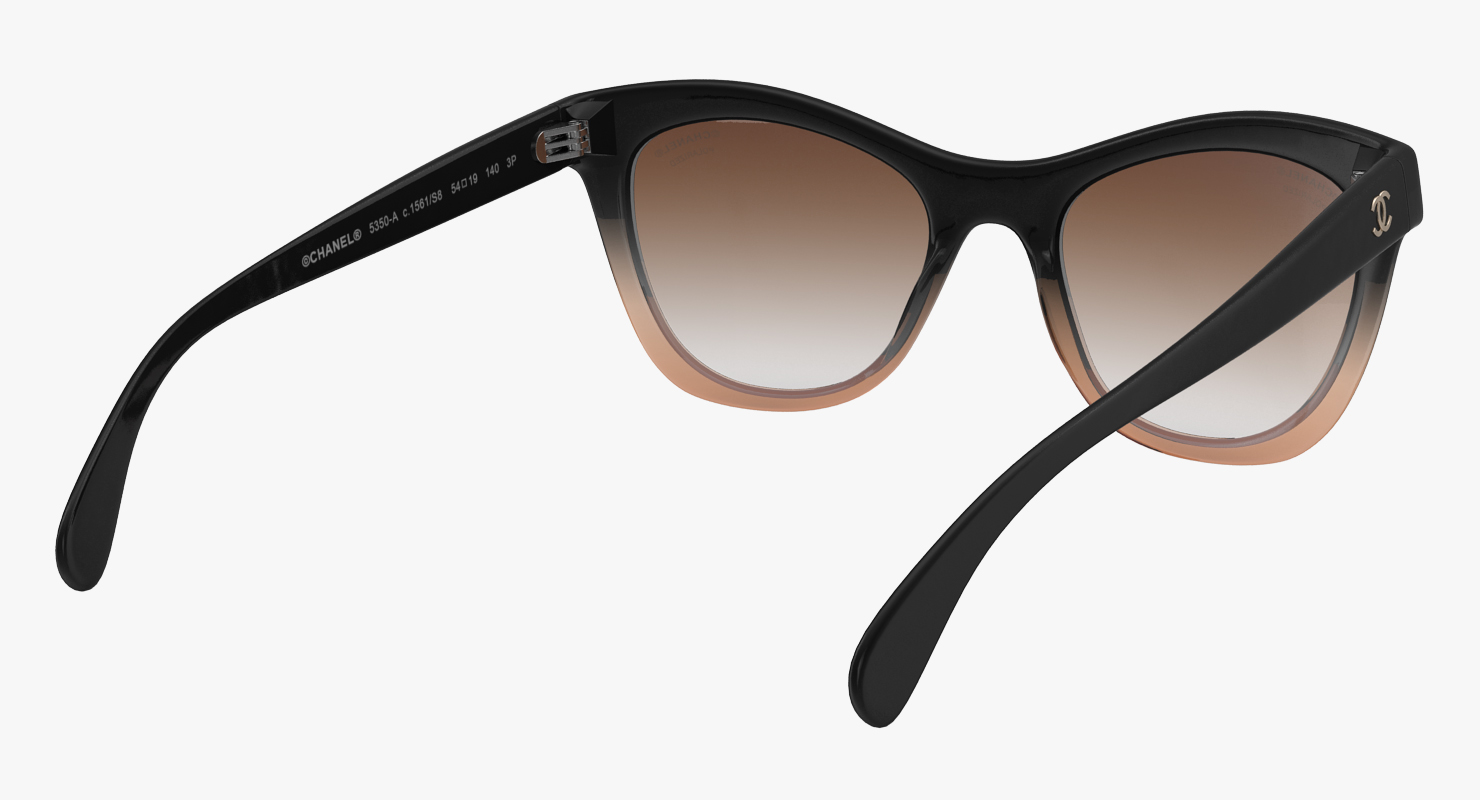 Chanel Butterfly Pearl Polarized Sunglasses Brown 3D model