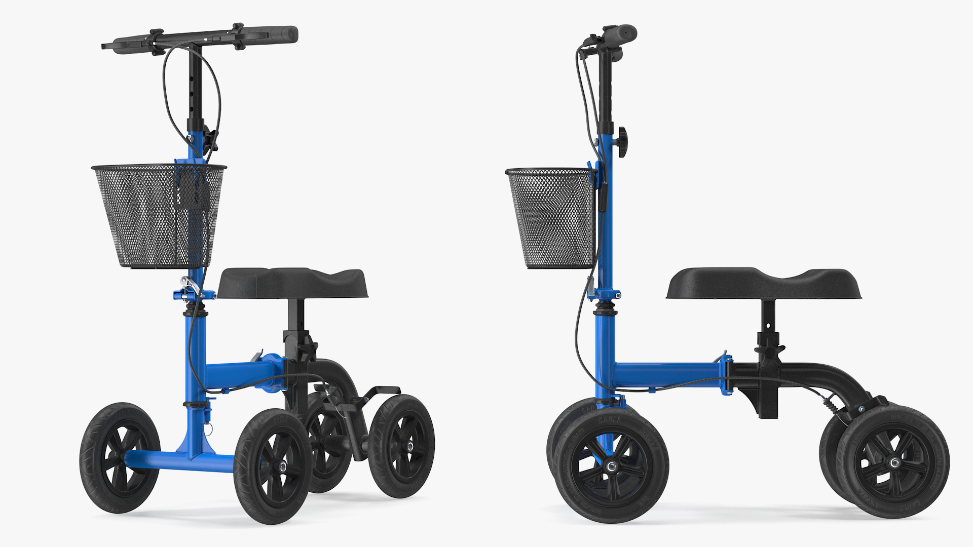 Blue Steerable Knee Scooter 3D