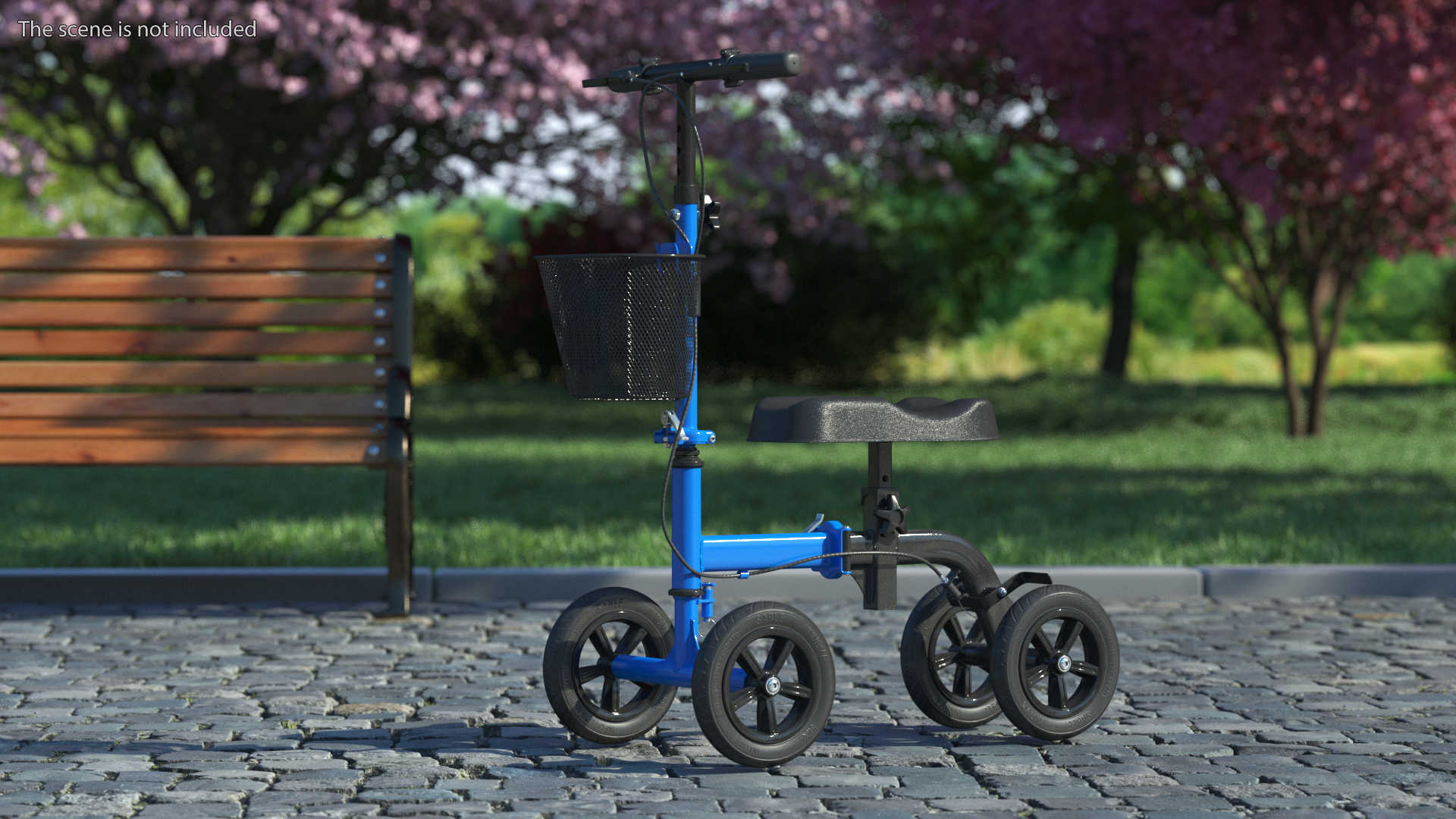 Blue Steerable Knee Scooter 3D