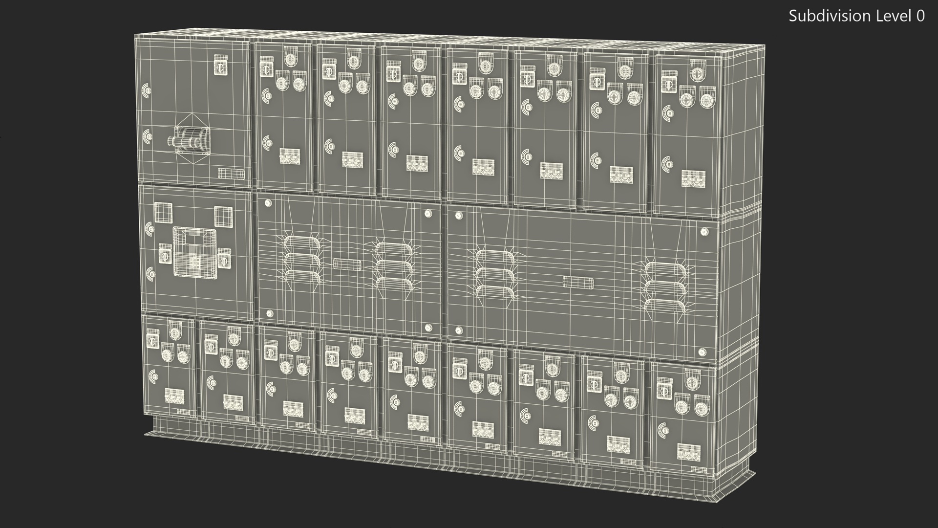 3D Industrial Electrical Switchgear Panel model