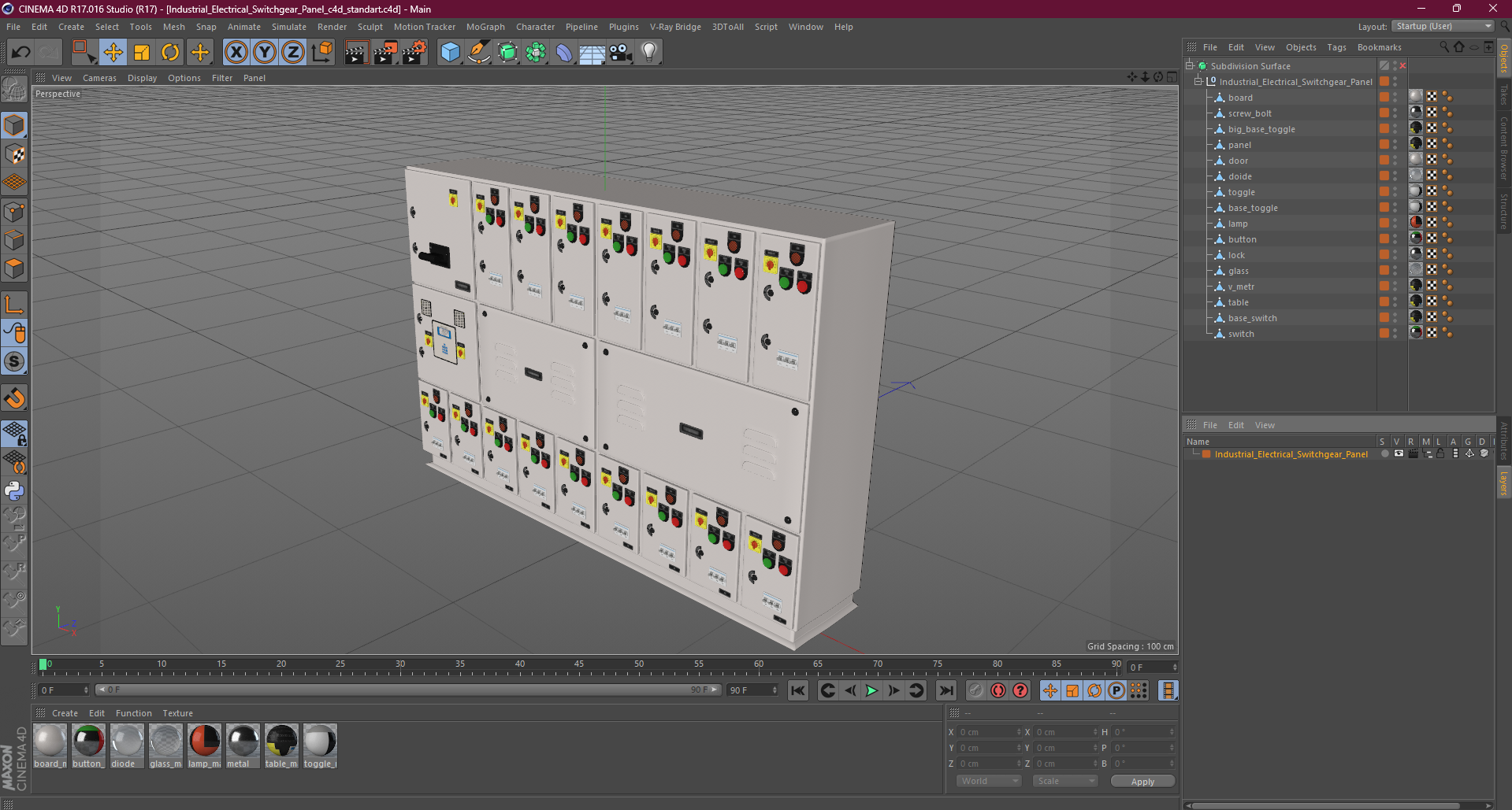 3D Industrial Electrical Switchgear Panel model